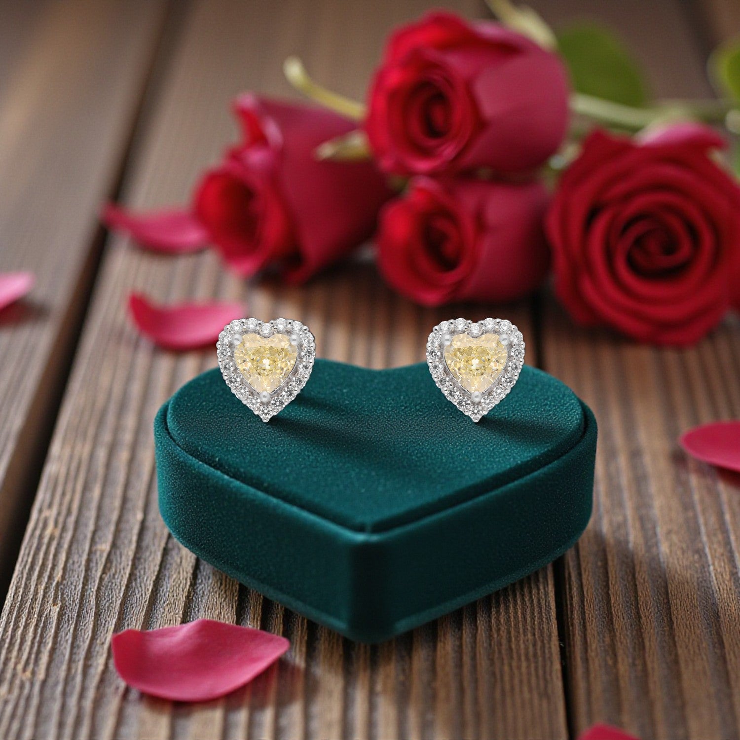 Sterling Silver Heart Halo Stud Earrings – Valentine Collection | SKU: 0022621634, 0022621658, 0022621672, 0005683048, 0005683062, 0005683086, 0005683109, 0005683123, 0005683147, 0005683161