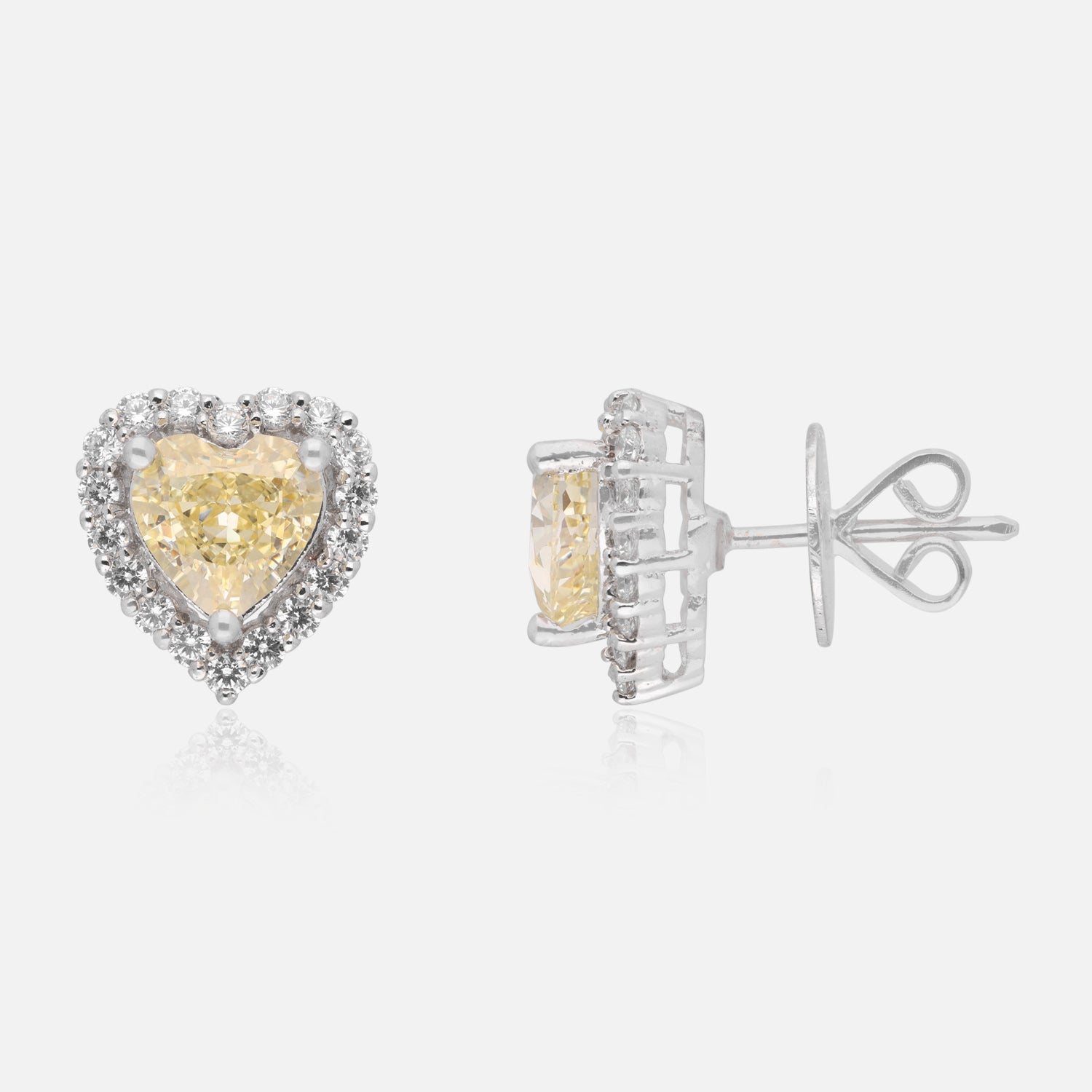 Sterling Silver Heart Halo Stud Earrings – Valentine Collection | SKU: 0022621634, 0022621658, 0022621672, 0005683048, 0005683062, 0005683086, 0005683109, 0005683123, 0005683147, 0005683161