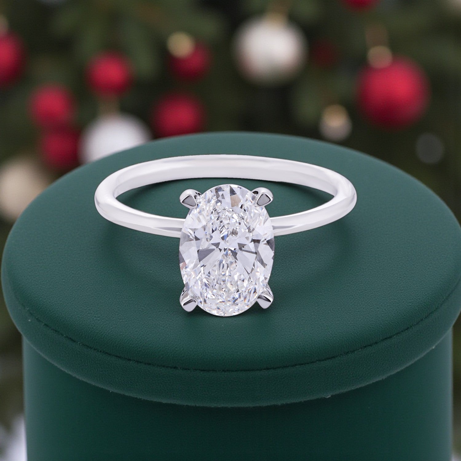 Eternal Grace Lab Grown Oval Diamond Ring in White Gold | SKU : 0004953807