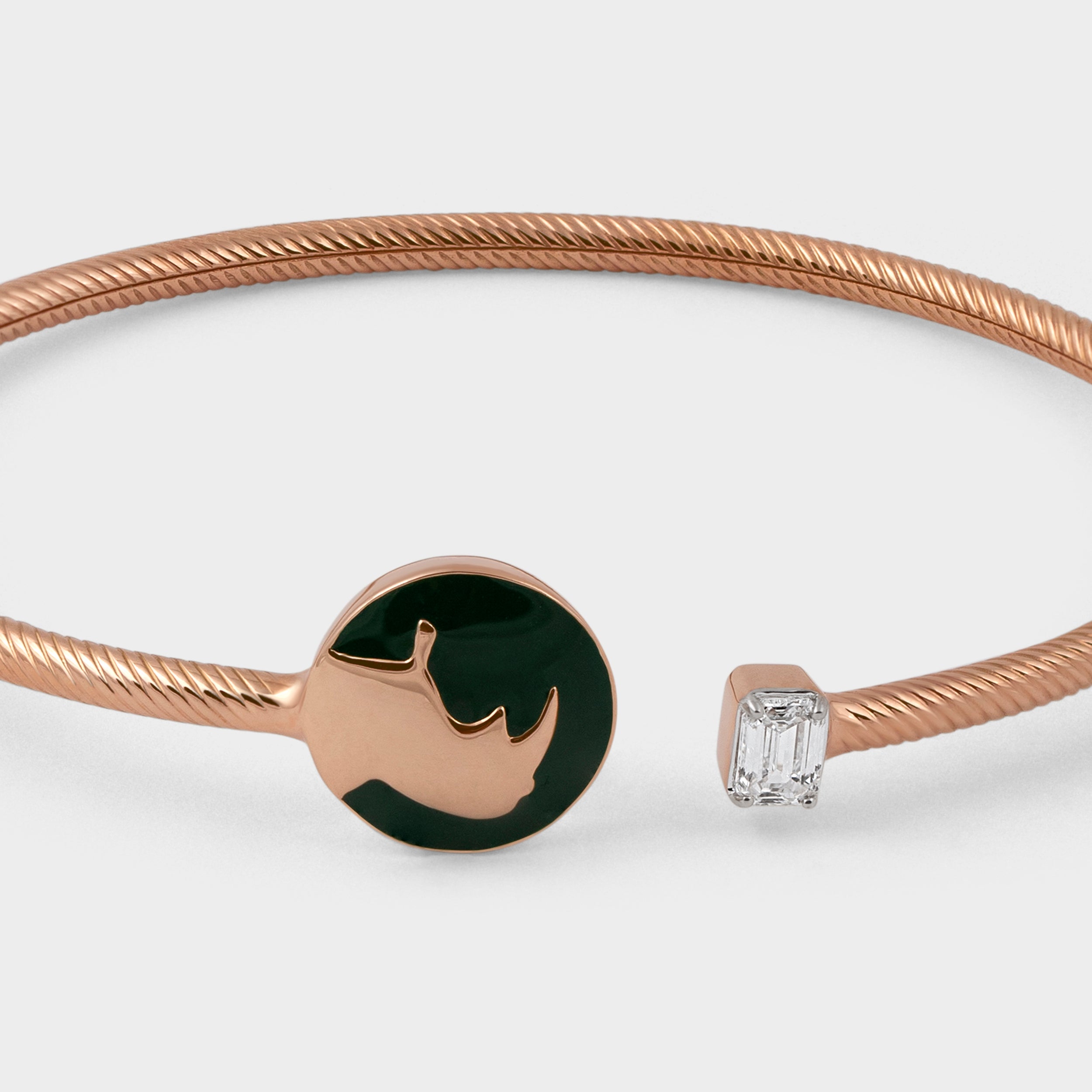 Emerald Cut 0.31 Carat Rhino Horn Designer Bracelet | SKU: 0003181508