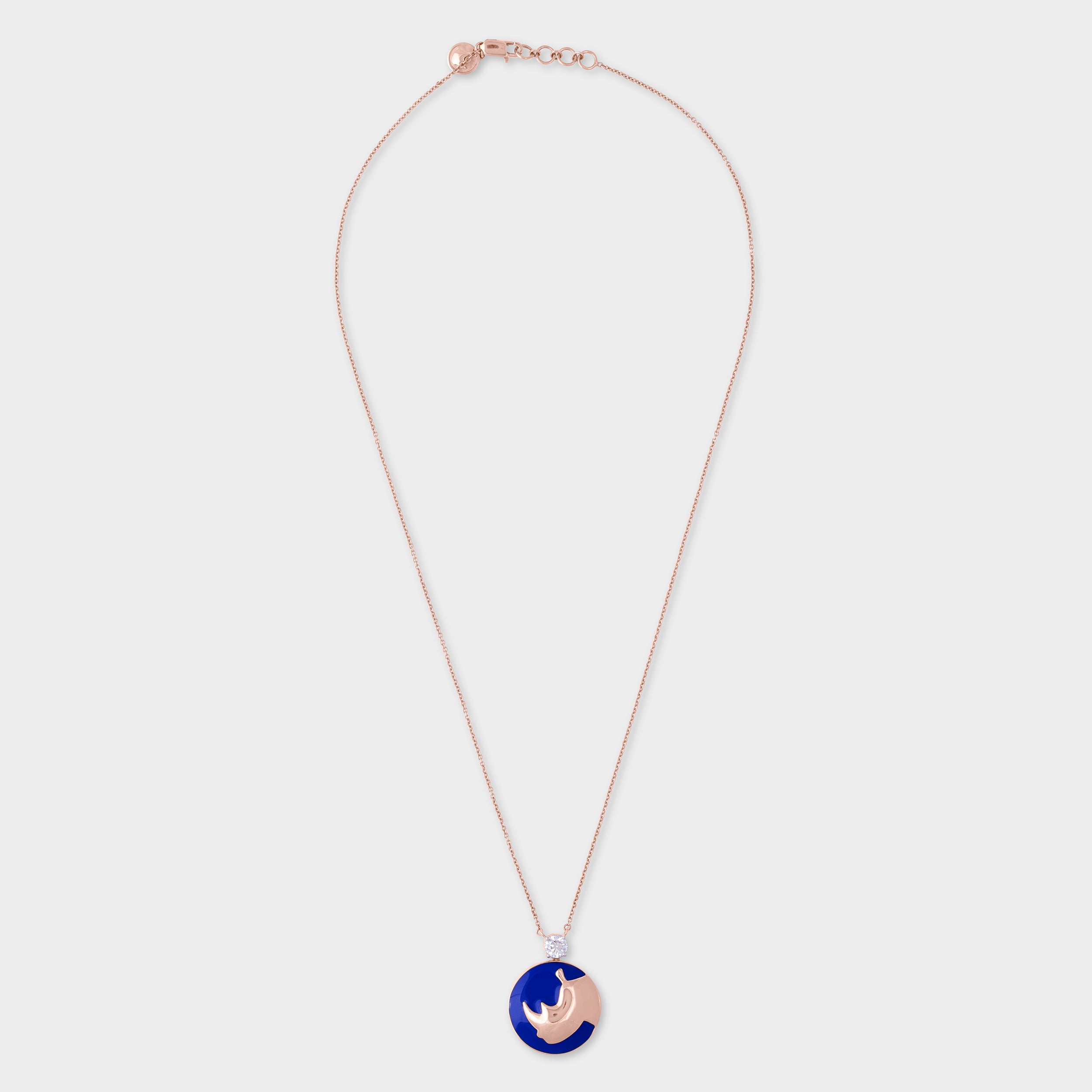 Round Brilliant 0.42 Carat Blue Rhino Lab Grown Diamond Chain Pendant | SKU : 0003181935
