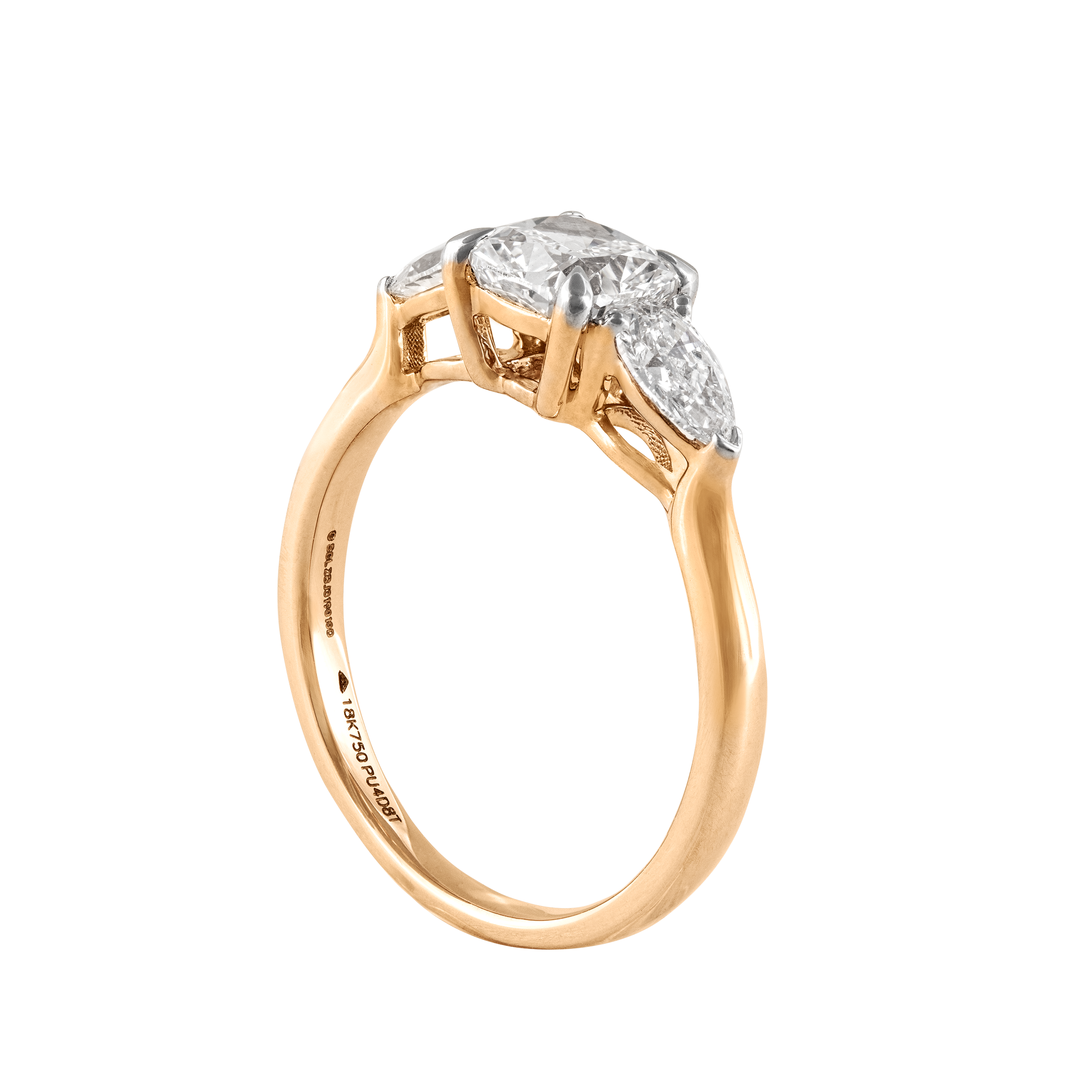 Cushion-Pear Cut 1.04 Carat & 0.51 Carat Eternal Lab Grown Diamond Ring | SKU : 0003179529