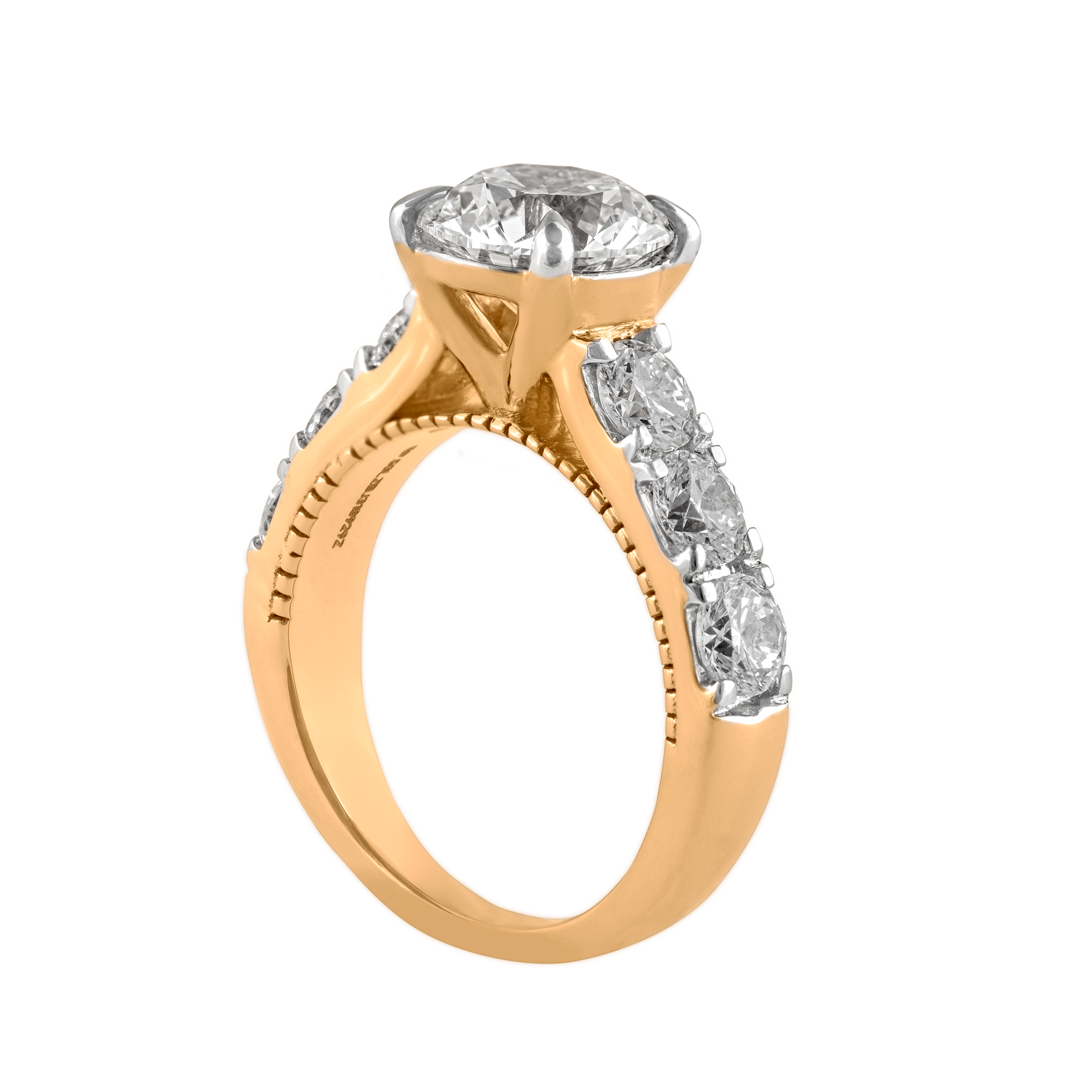 Round Brillant 2.08 Carat & 1.41 Carat Lab Grown Diamond Designer Ring | SKU: 0019340708
