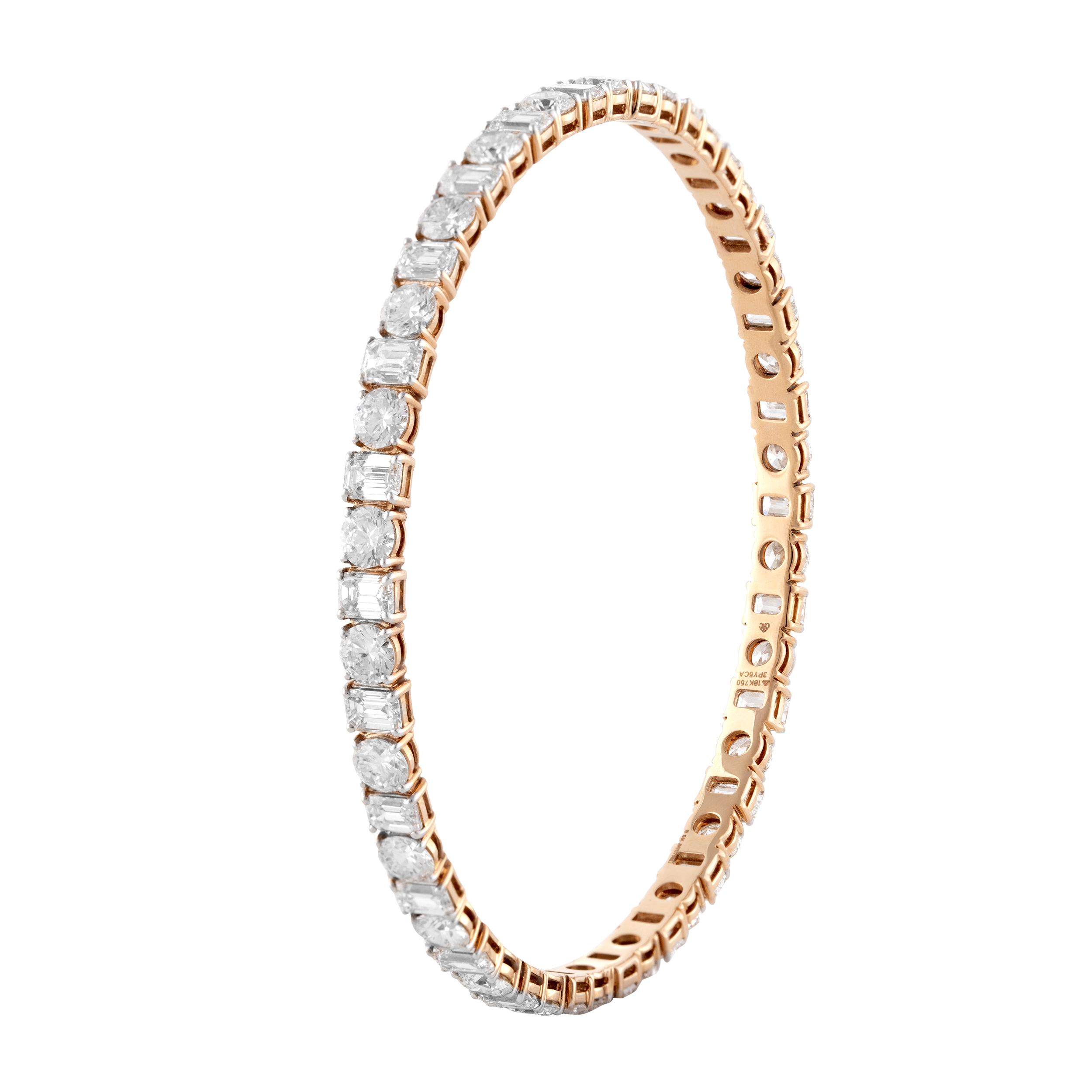 Emerald & Round Brillant 6.58 Carat & 6.66 Carat Lab-Grown Diamond Bracelet | SKU: 0019052021 - crash.club by CKC