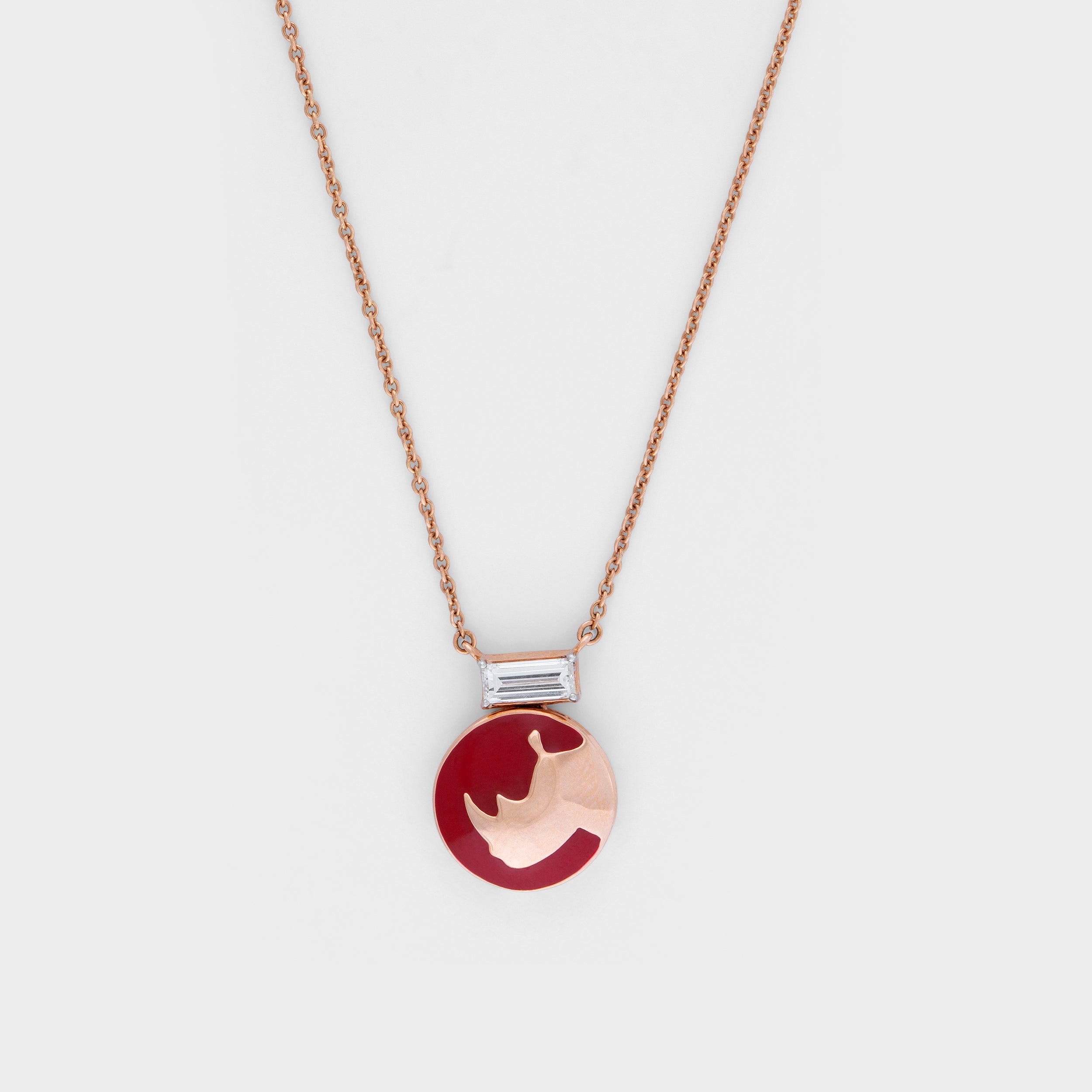 Various Cut 0.40 Carat Red Rhino Motif Lab Grown Diamond Dangle Neckchain | SKU: 0019361703 - crash.club by CKC