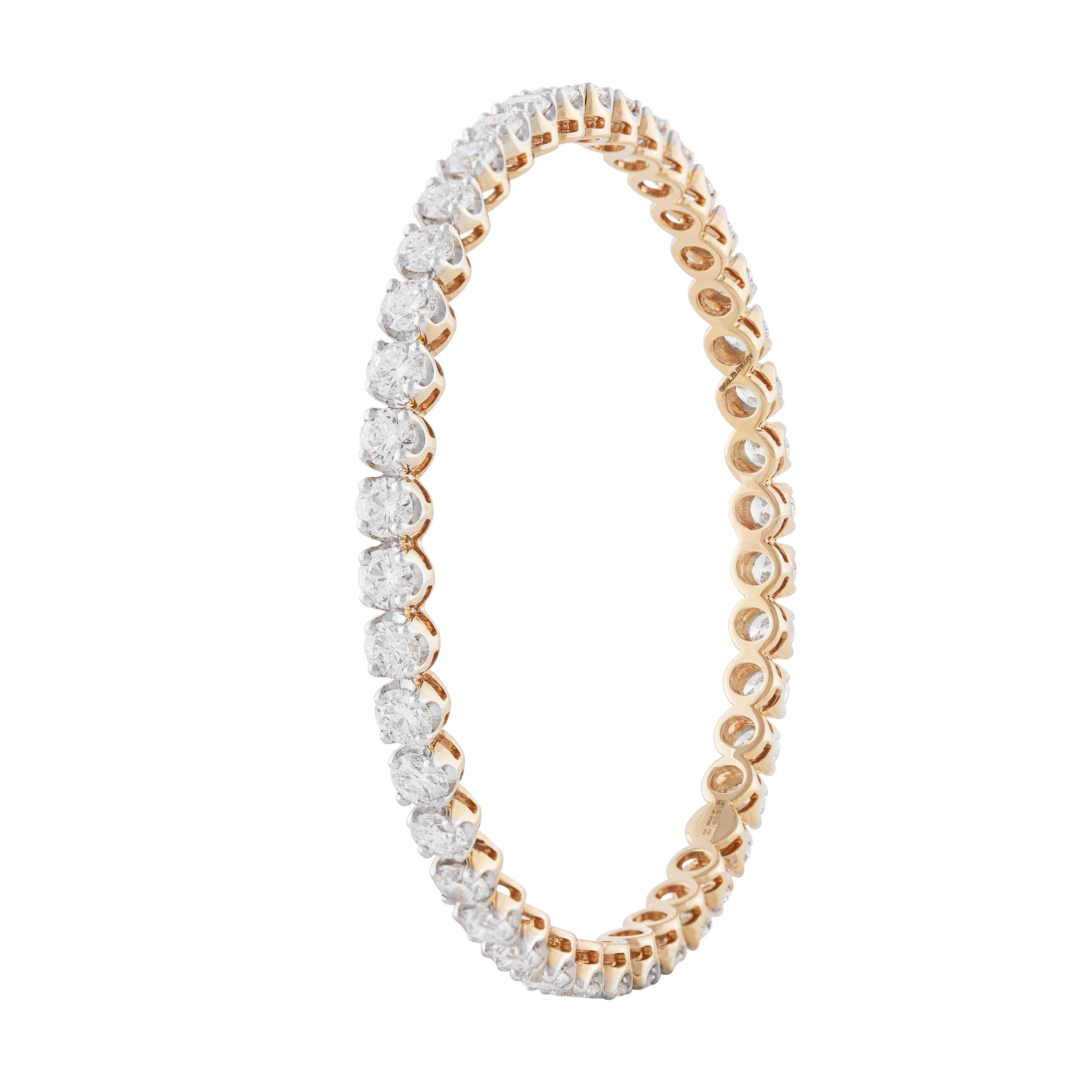 Round Brilliant 10.20 Carat Lab Grown Diamond Bracelet in Yellow Gold | SKU: 0019325521
