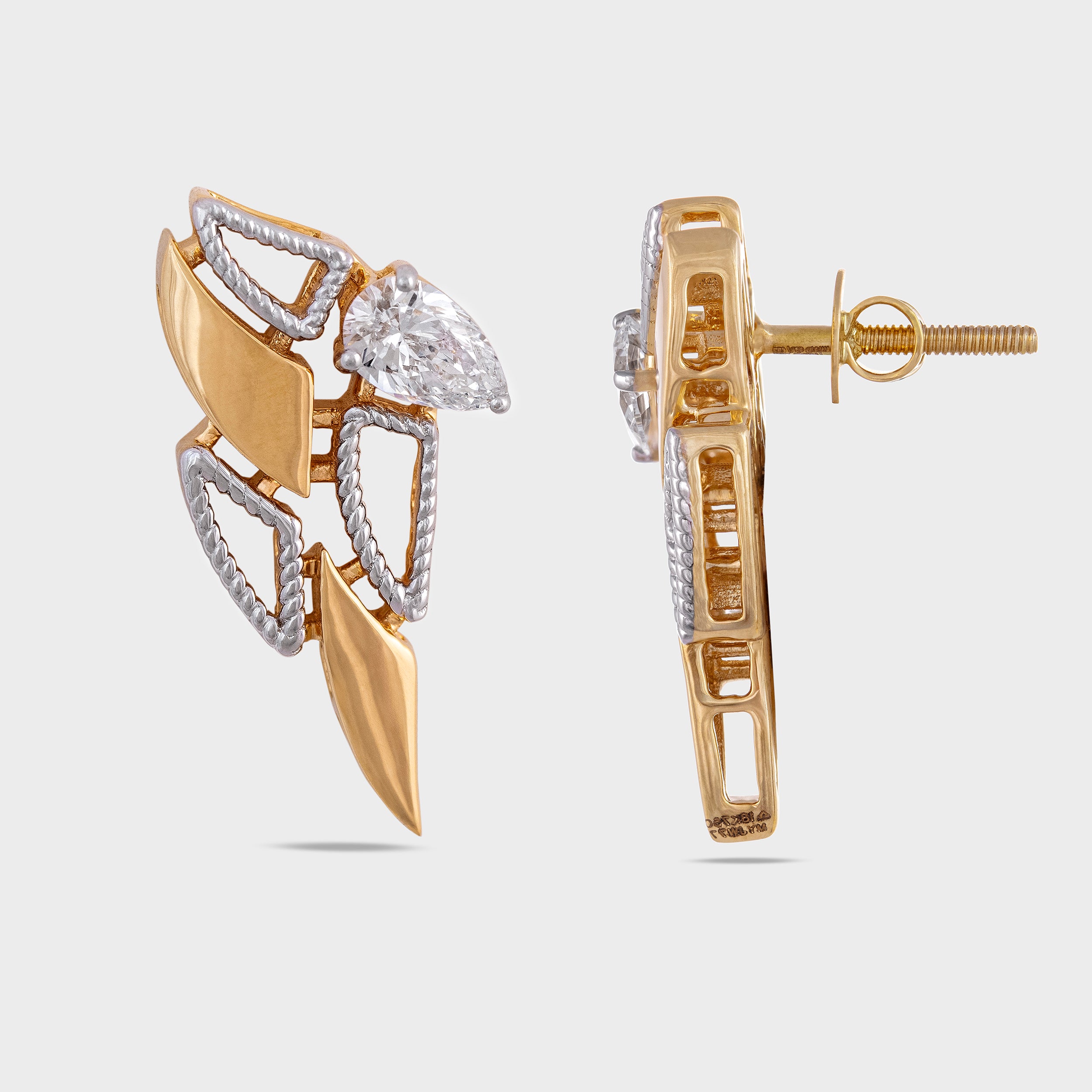 Pear Cut 0.32 Carat Pair Rhinoceros Horn Lab Grown Diamond Studs | SKU: 0019342108