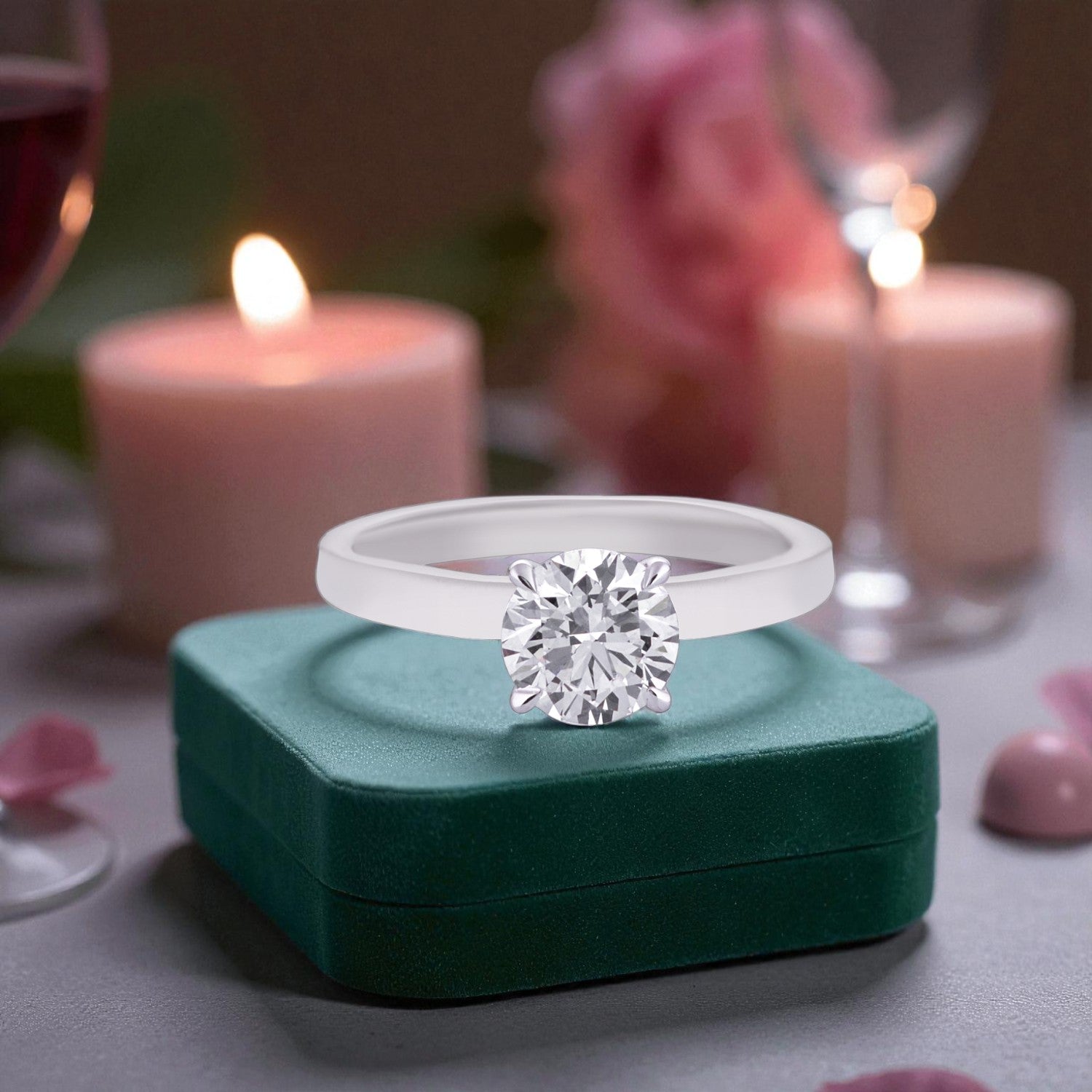 Pure Serenity Lab Grown Solitaire Diamond Ring in White Gold | SKU : 0004952954