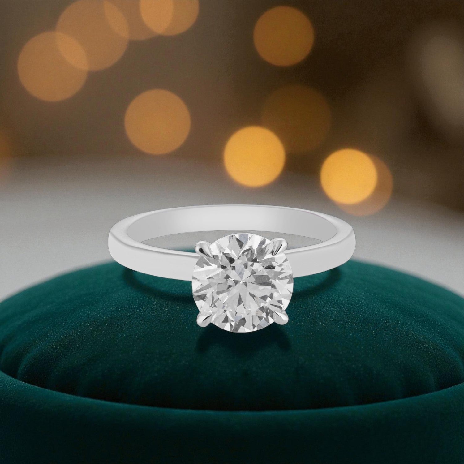 Celestia Lab Grown Diamond Solitaire Ring in White Gold | SKU : 0004953081