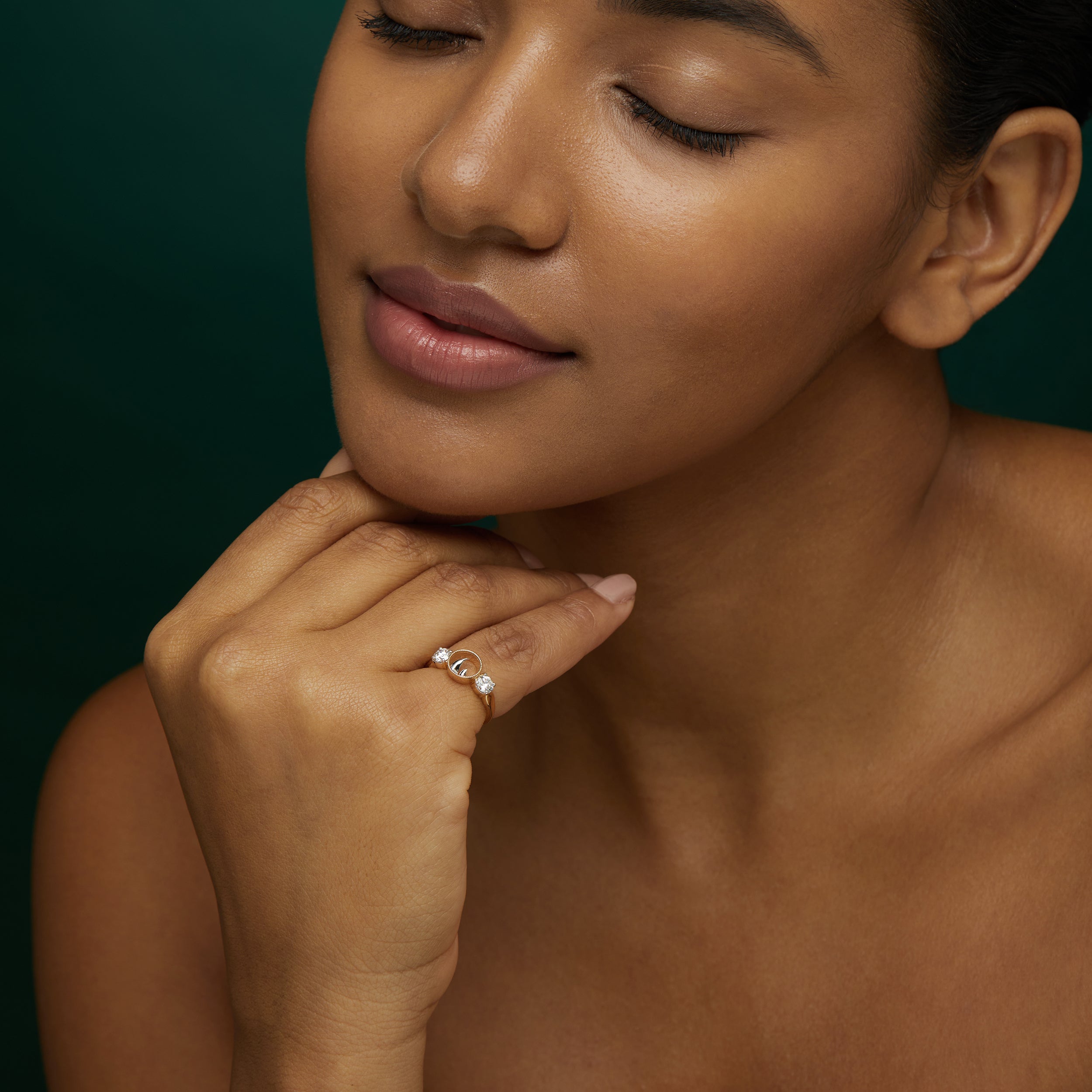 Round Brilliant 0.53 Carat Rhino Motif Lab-Grown Ring | SKU: 0019359786 - crash.club by CKC