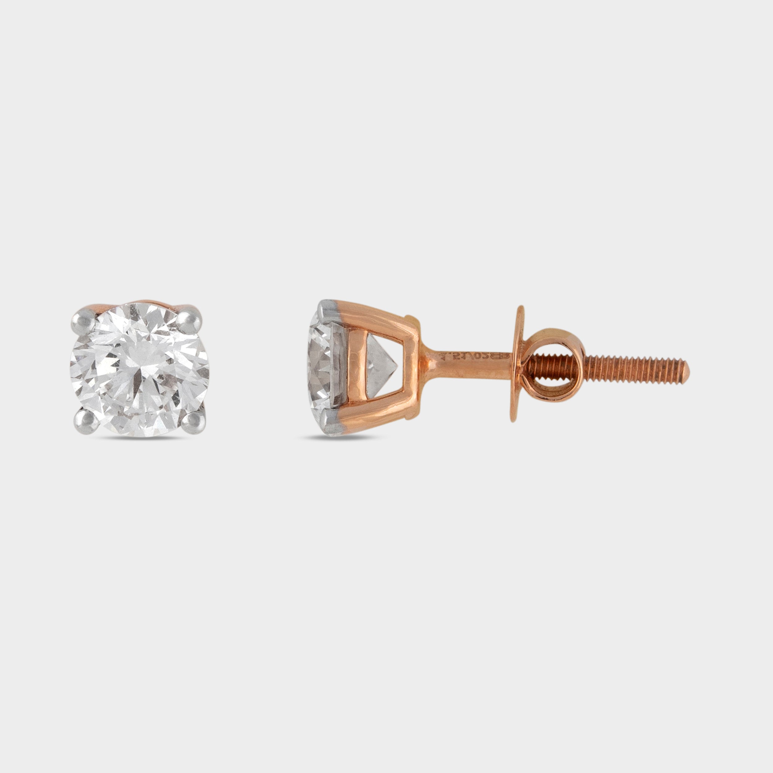 Round Brilliant 1.52 Carat Pair Classic Lab Grown Diamond Studs | SKU: 0019562650 - crash.club by CKC