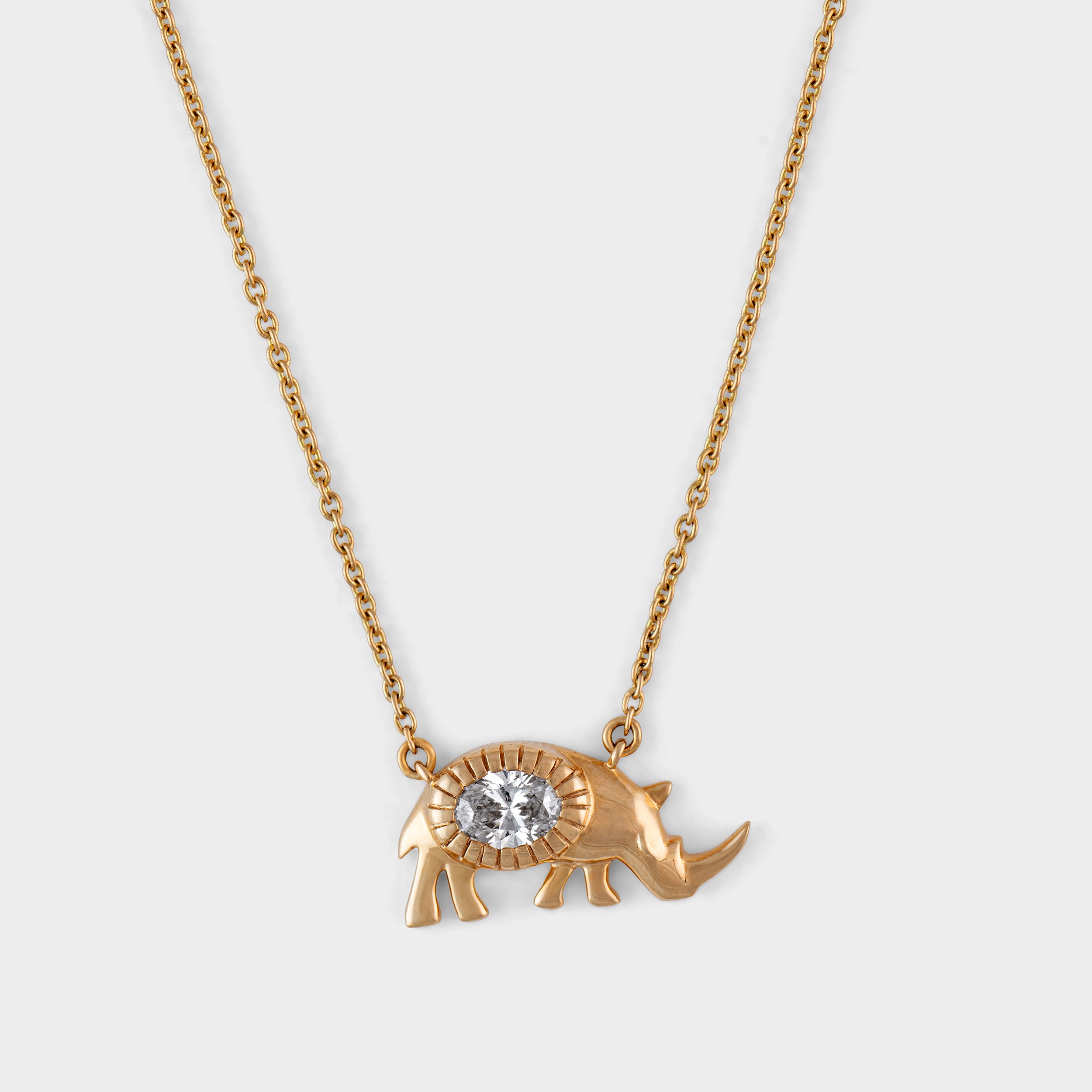 Oval Cut 0.33 Carat Rhino Lab Grown Diamond Chain Pendant | SKU: 0019365152 - crash.club by CKC