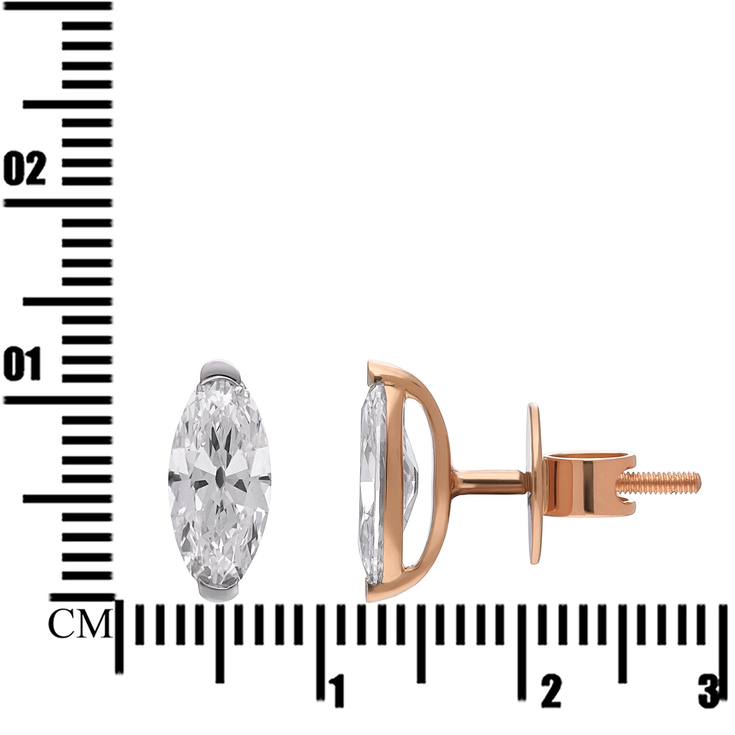 Roval-Cut Lab-Grown Diamond Studs in 18Kt Gold | SKU : 0003759509