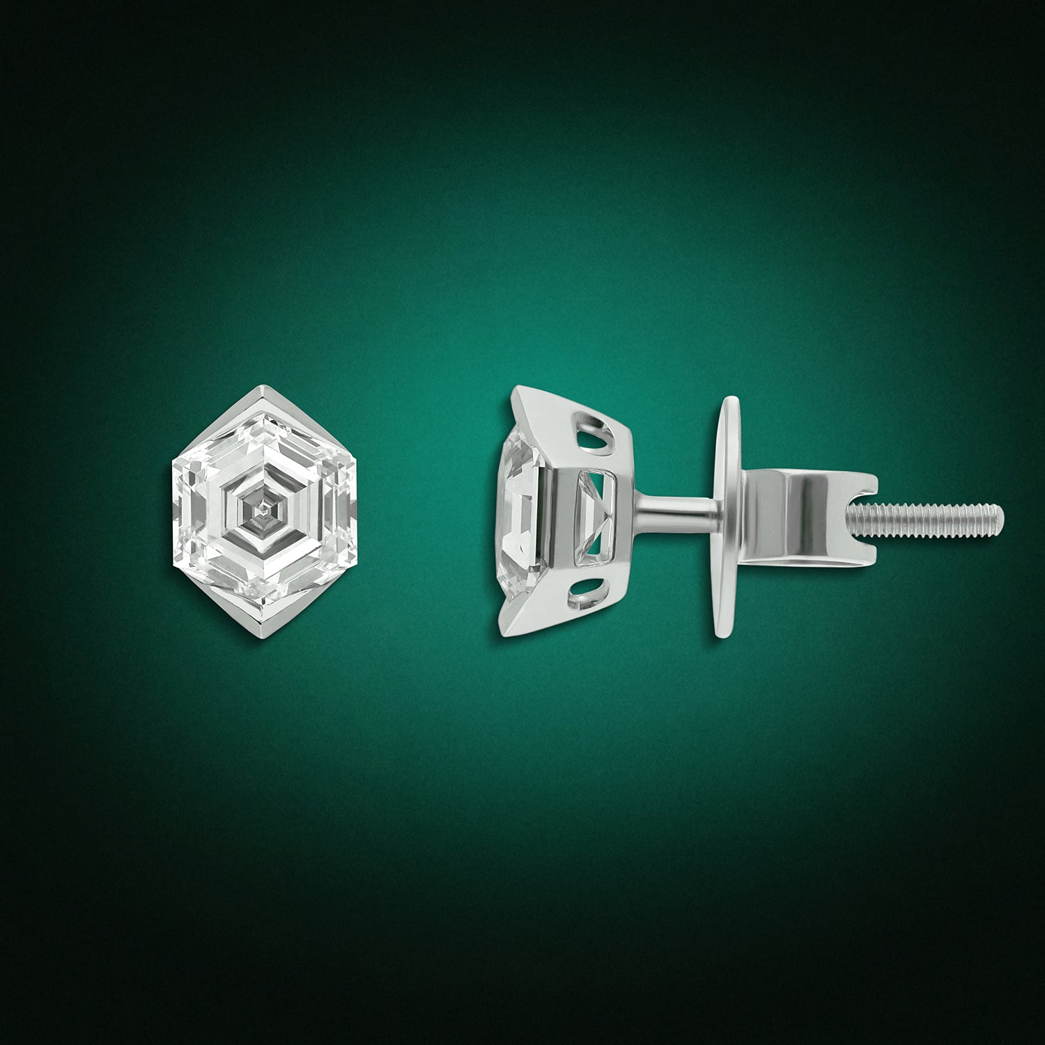 White Gold Tops with Hexagonal Step-Cut Lab-Grown Diamonds | SKU : 0021938634