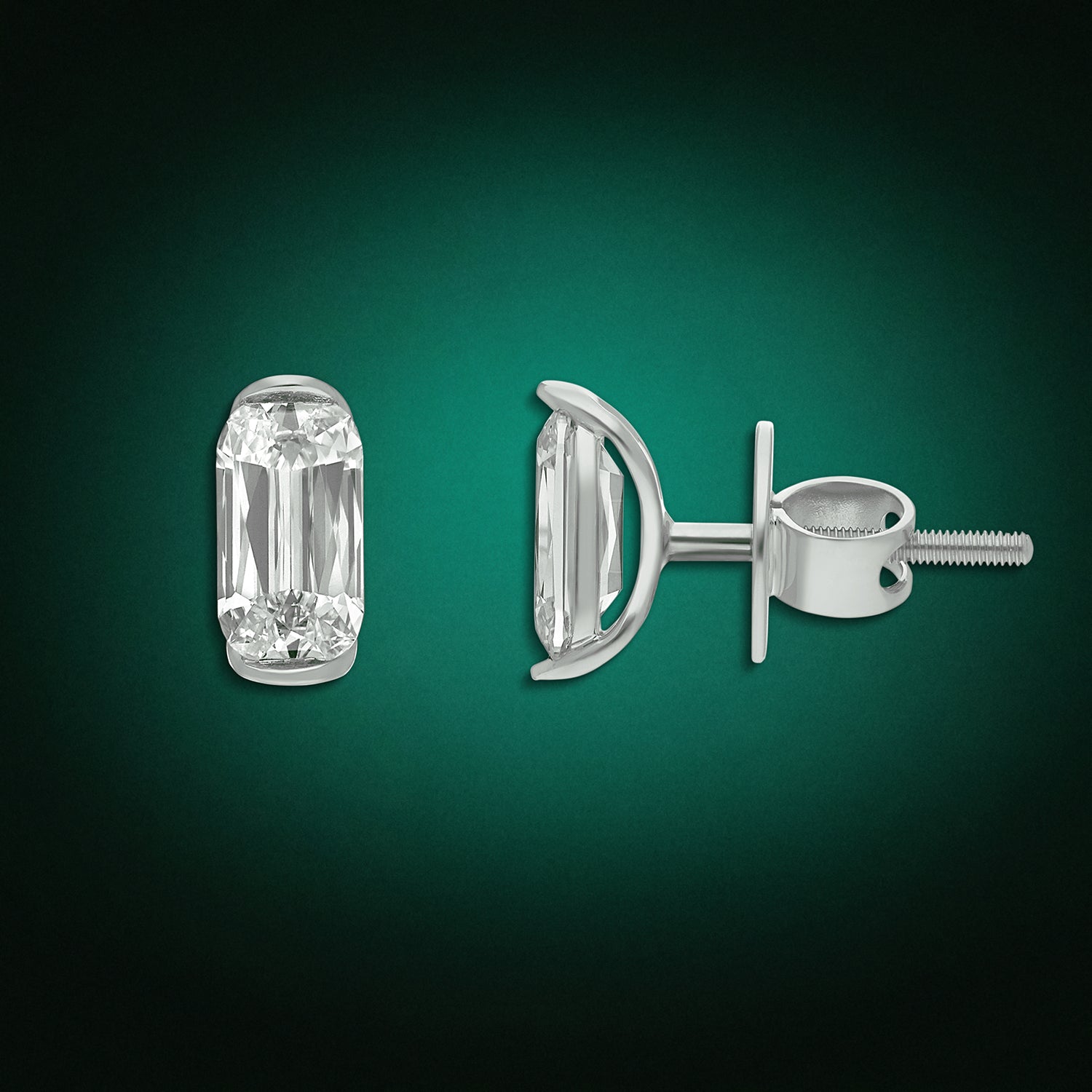 White Gold Tops Set with Elongated Cushion-Cut Lab-Grown Diamonds | SKU : 0021938597