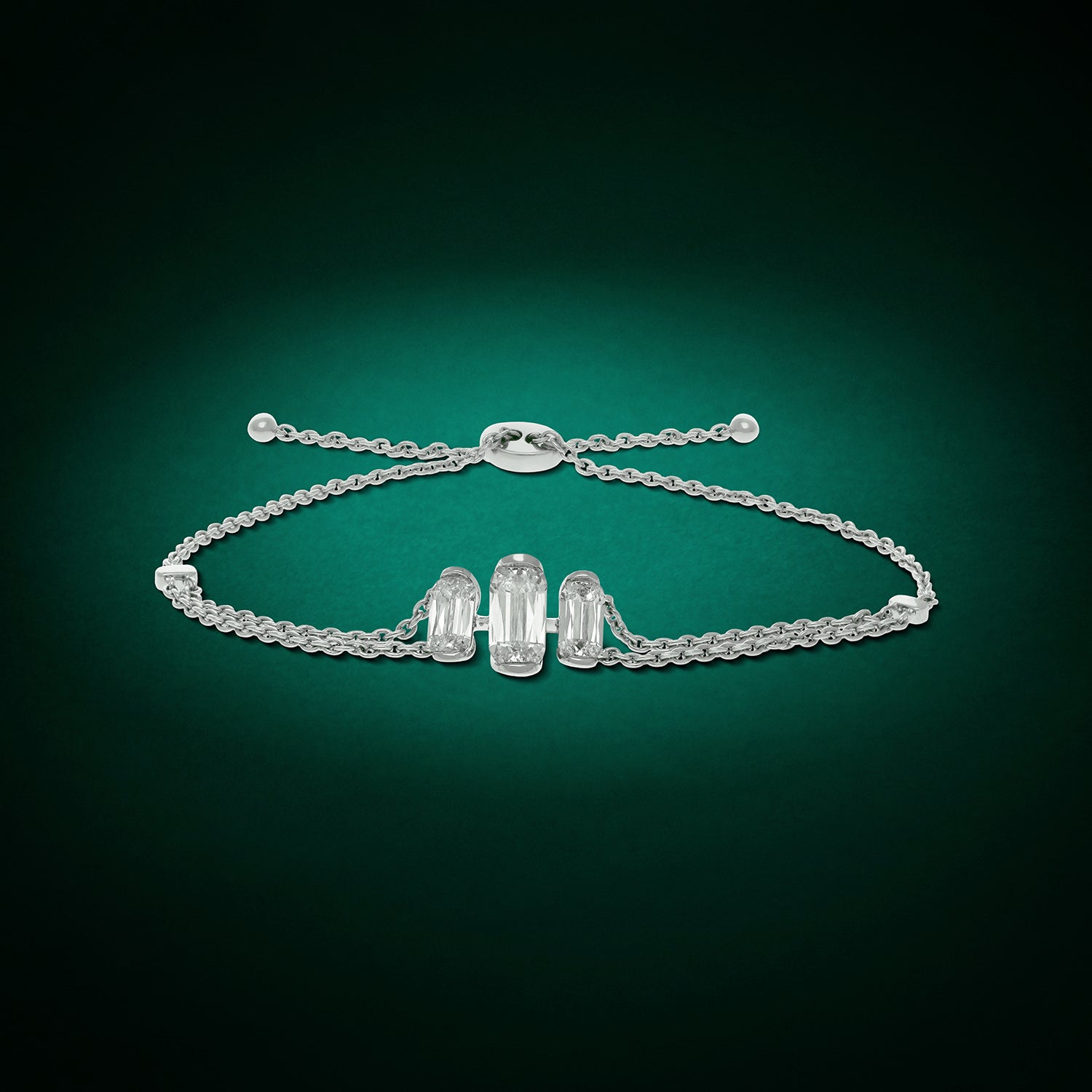 White Gold Bracelet Set with Elongated Cushion-Cut Lab-Grown Diamonds | SKU : 0021938610
