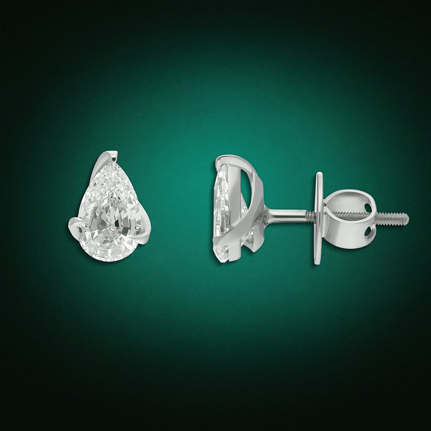 White Gold Tops Set with Pear-Cut Lab-Grown Diamond | SKU : 0021938733