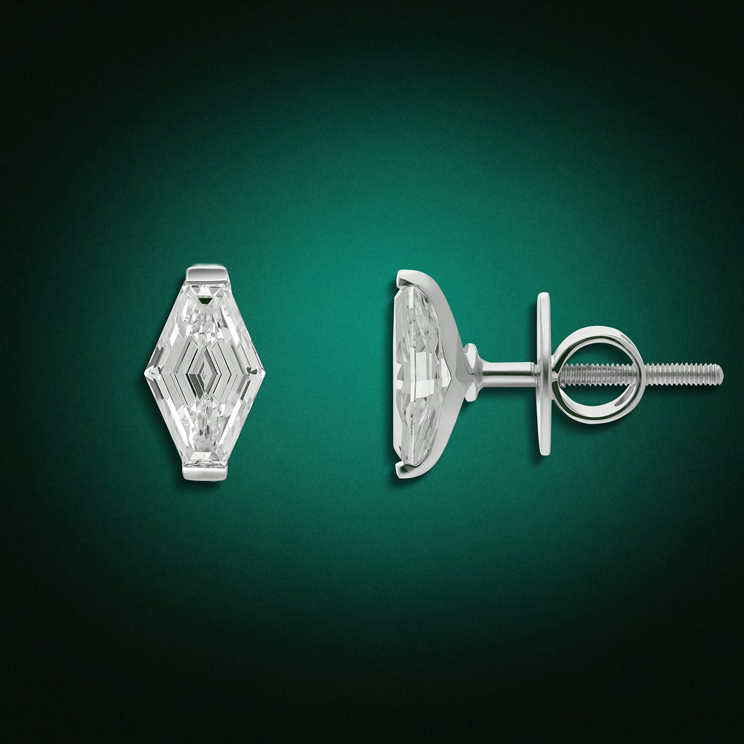 White Gold Tops with Lozenge Blunt-Cut Lab-Grown Diamonds | SKU : 0021938559