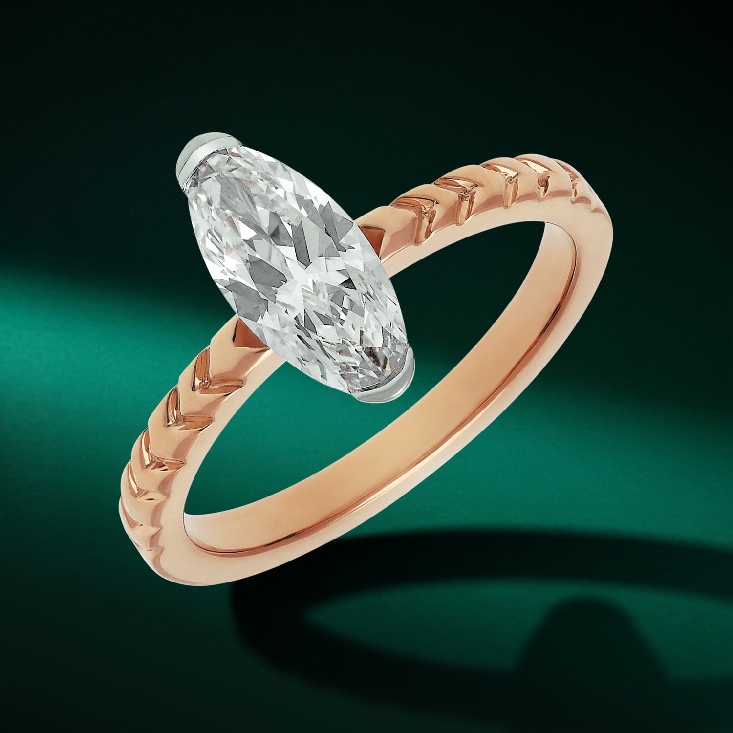 Roval Cut 1.070 Carat Fabricated Lab Grown Diamond Ring | SKU: 0003759516