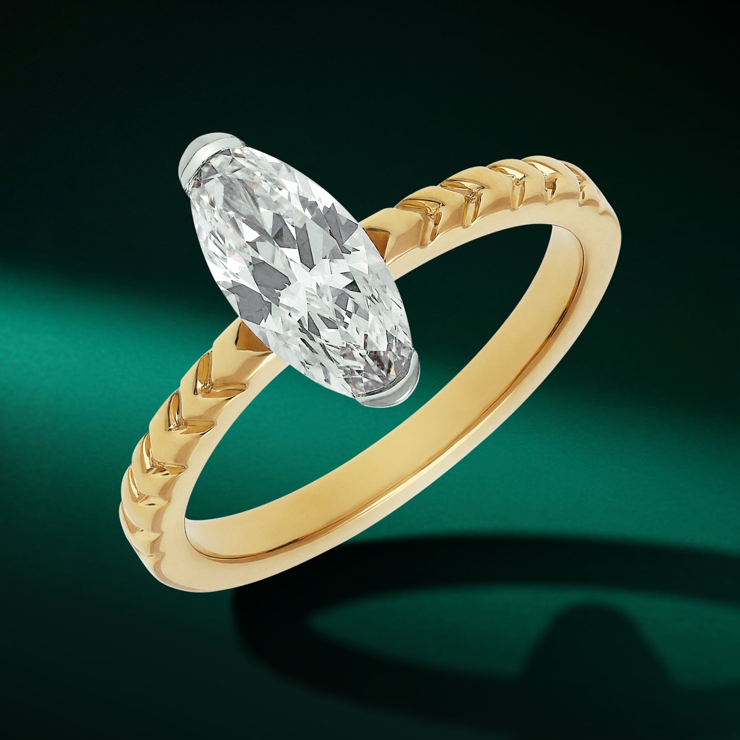 Roval-Cut Lab-Grown Diamond Ring in 18Kt Yellow Gold | SKU : 0021911750