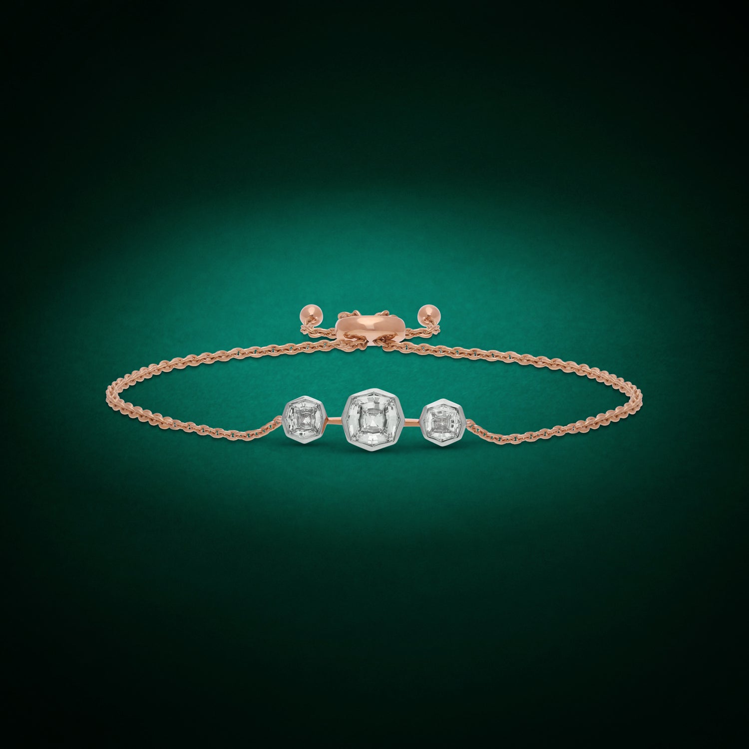 Gold Bracelet with Octagonal Cushion-Cut Lab-Grown Diamonds | SKU : 0021923333