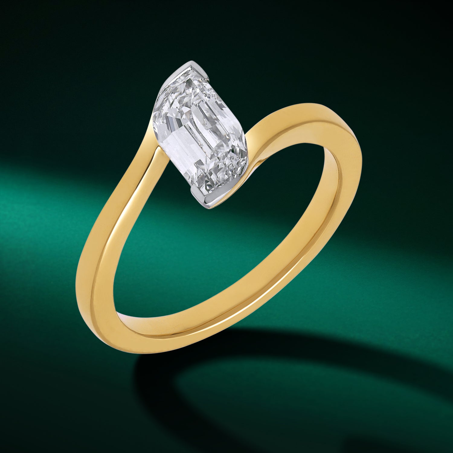 Yellow Gold Flame-Cut Lab-Grown Diamond Wrap Ring | SKU : 0021922985