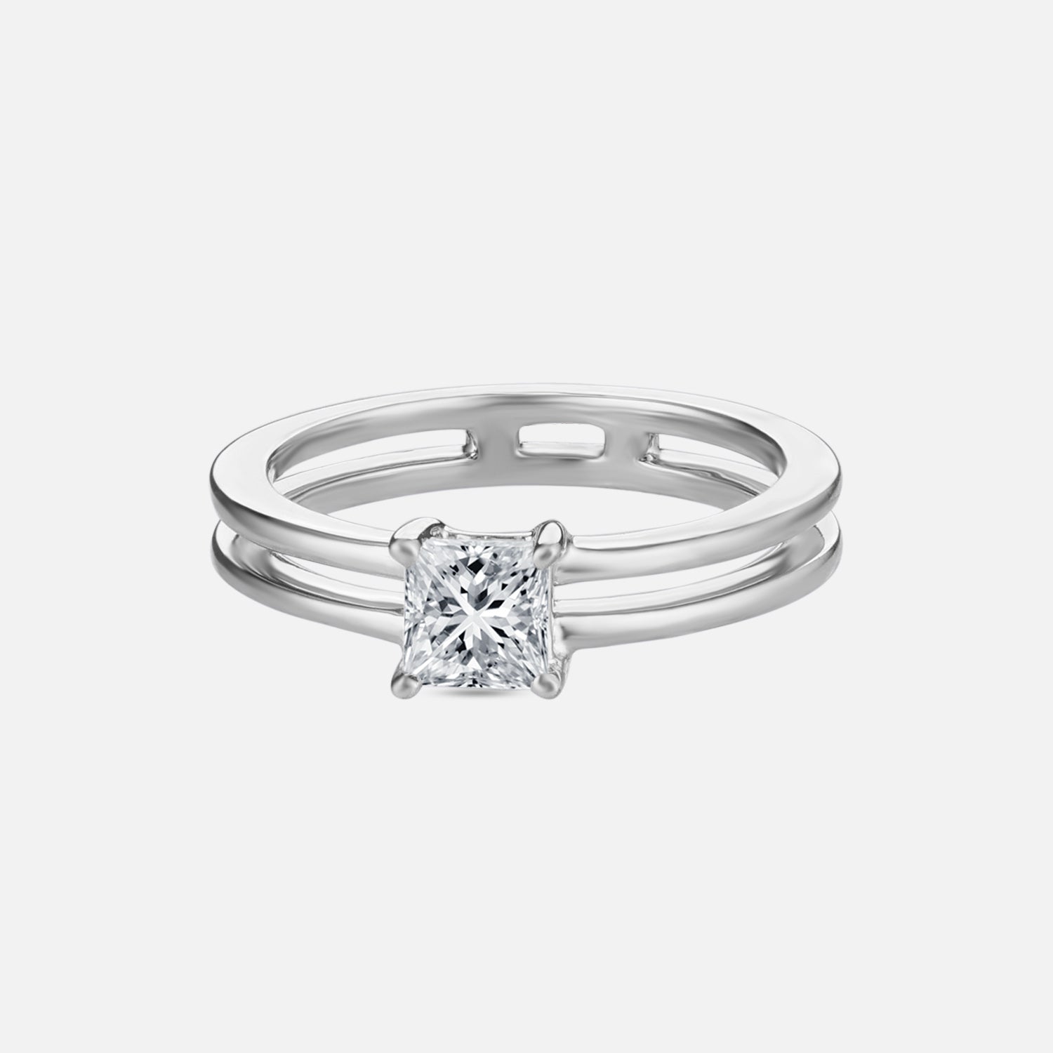 Lab Grown 0.55 Carat Pear Cut Diamond Solitaire Ring in 18 Karat White Gold | SKU : 0005105267