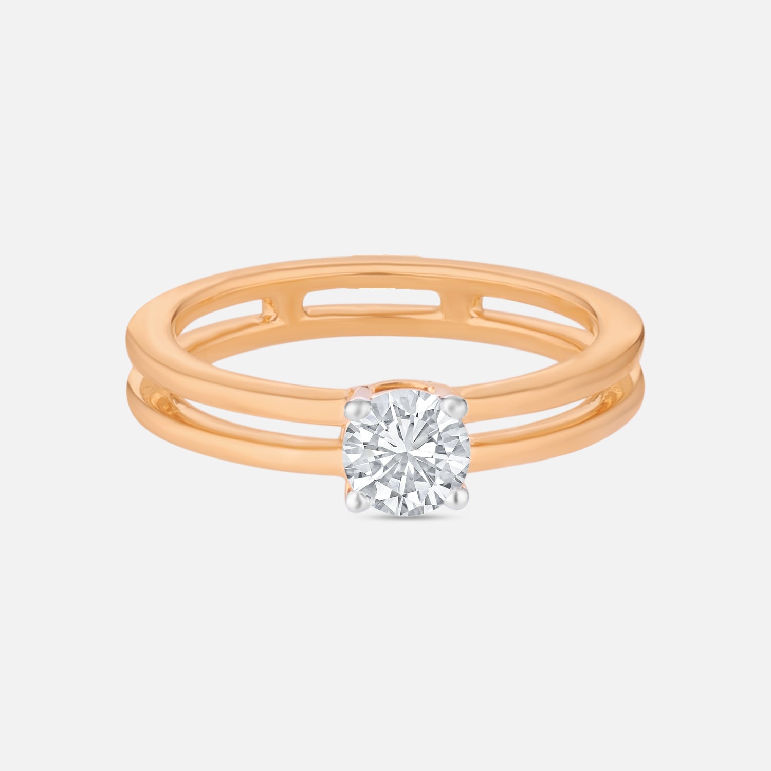 Lab Grown 0.52 Carat Round Brilliant Diamond Solitaire Ring in 18 Karat Yellow Gold | SKU : 0005105281