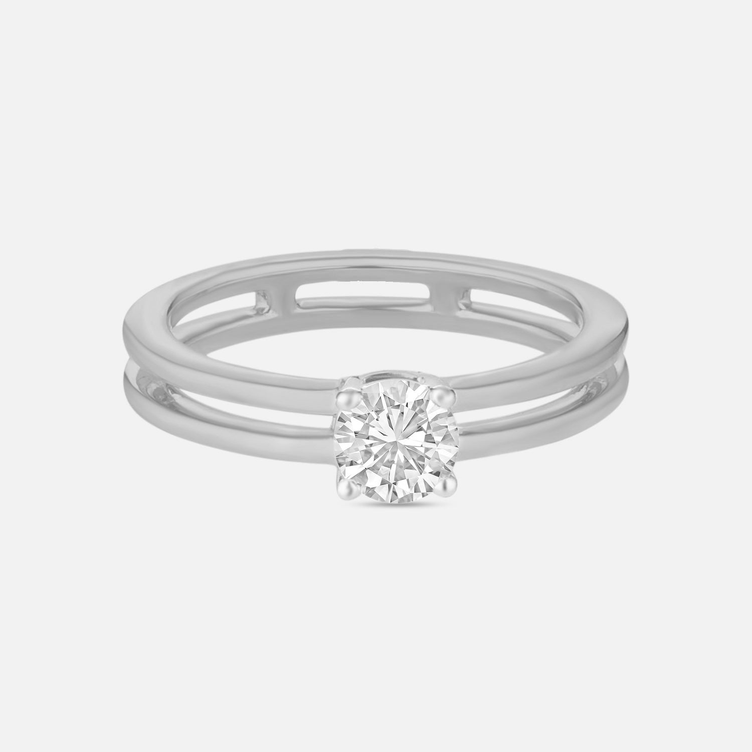 Lab Grown 0.55 Carat Round Brilliant Diamond Solitaire Ring in 18 Karat White Gold | SKU : 0005105304