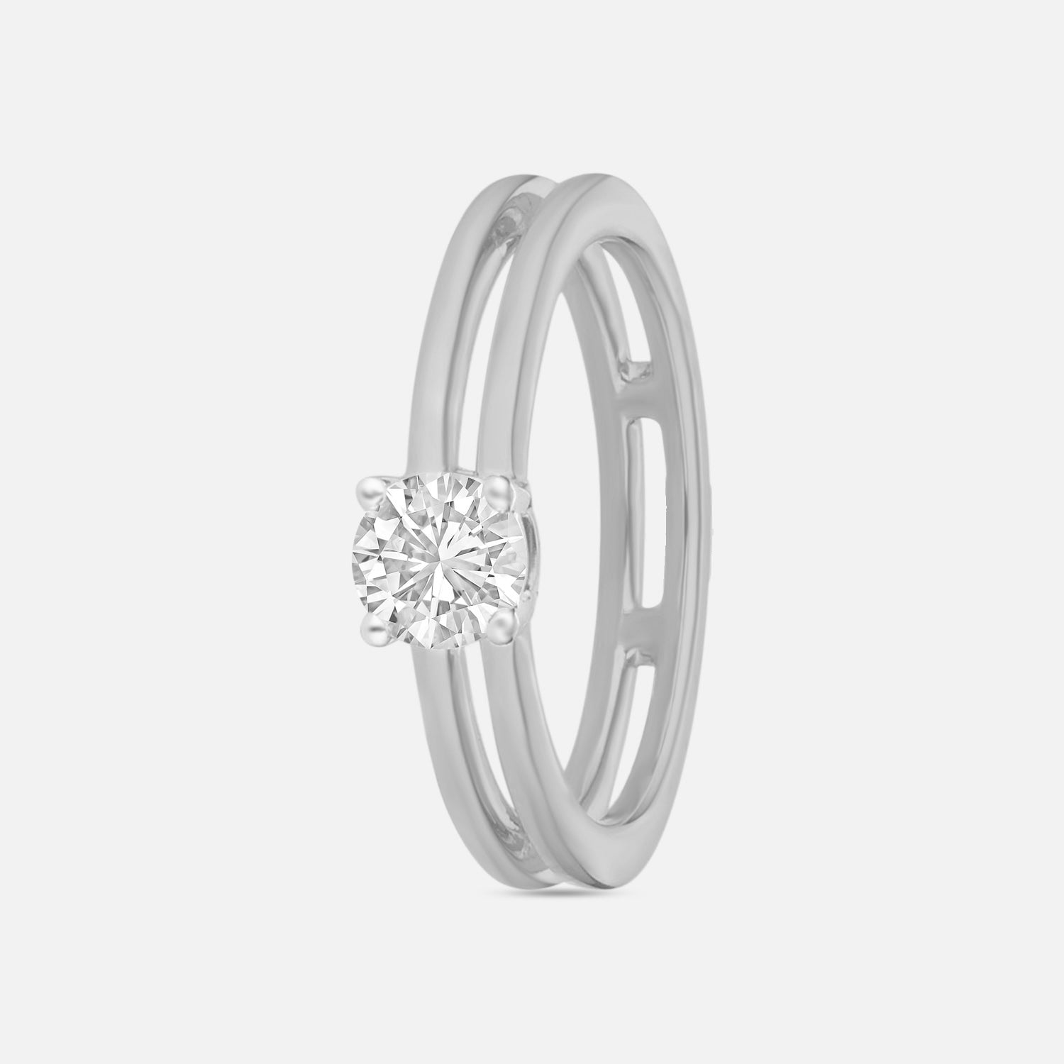 Lab Grown 0.55 Carat Round Brilliant Diamond Solitaire Ring in 18 Karat White Gold | SKU : 0005105304