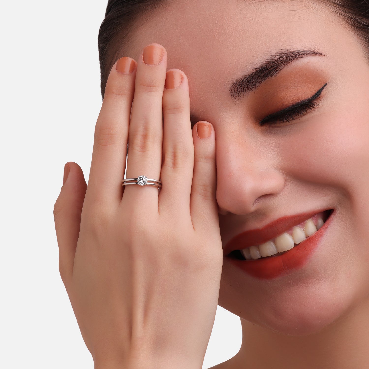 Lab Grown 0.55 Carat Round Brilliant Diamond Solitaire Ring in 18 Karat White Gold | SKU : 0005105304