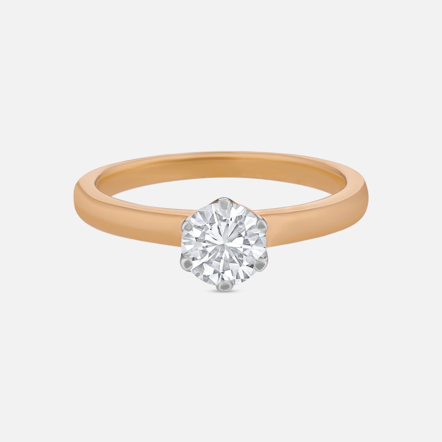 Lab Grown 0.72 Carat Round Brilliant Diamond Solitaire Ring in 18 Karat Yellow Gold | SKU : 0005105373