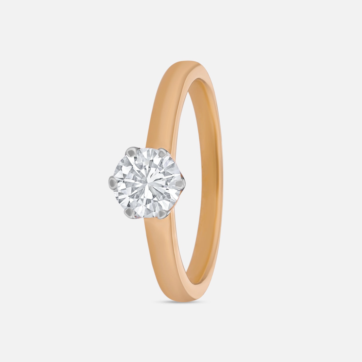 Lab Grown 0.72 Carat Round Brilliant Diamond Solitaire Ring in 18 Karat Yellow Gold | SKU : 0005105380