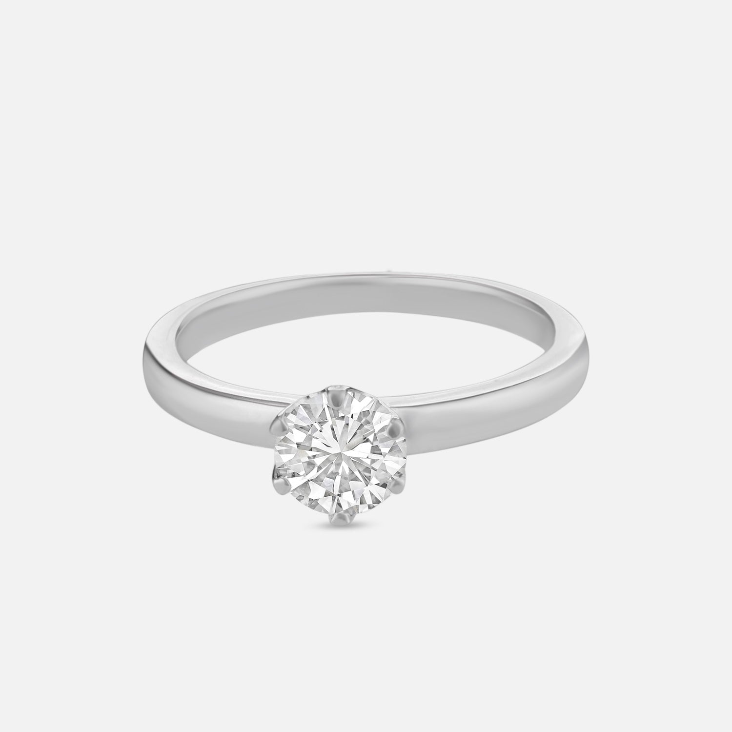 Lab Grown 0.71 Carat Round Brilliant Diamond Solitaire Ring in 18 Karat White Gold | SKU : 0005109203