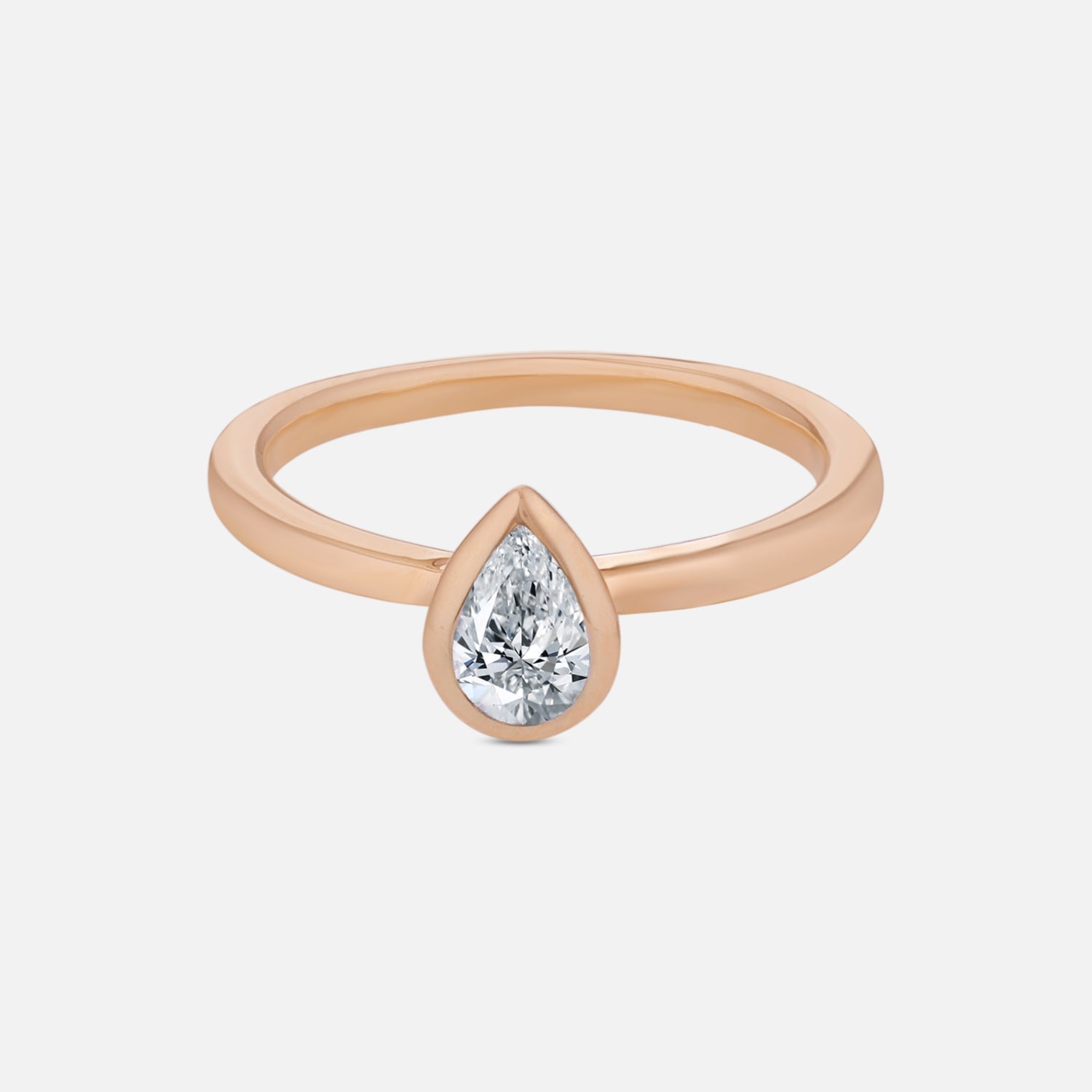 Lab Grown 0.320 Carat Pear Cut Diamond Solitaire Ring in 18 Karat Yellow Gold | SKU : 0005109210