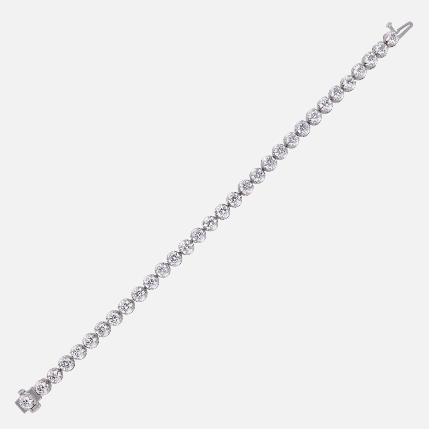 Round Brilliant Lab Grown 8.37 Carat Diamond Tennis Bracelet in 18 Karat Gold | SKU : 0005113316