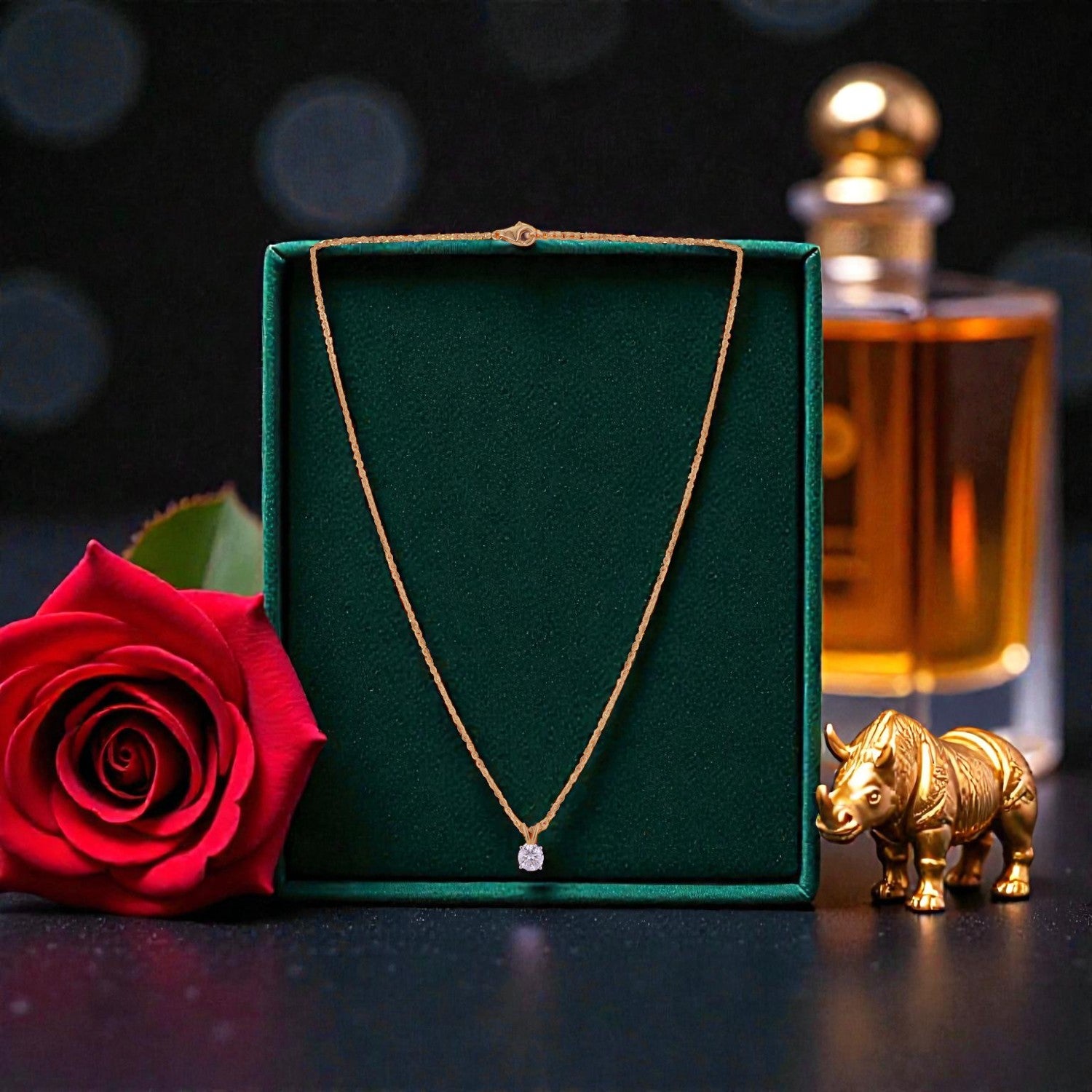 Lab Grown 1.050 Carat Oval Cut Solitaire Pendant in 18 Karat Yellow Gold Jewellery | SKU : 0005113330