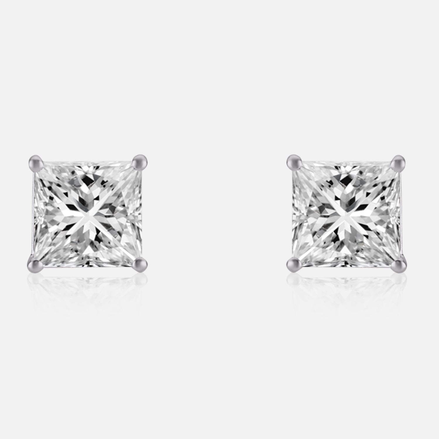 Lab Grown 4.08 Carat Pear Cut Diamond Stud Earrings in 18 Karat White Gold | SKU : 0005124800