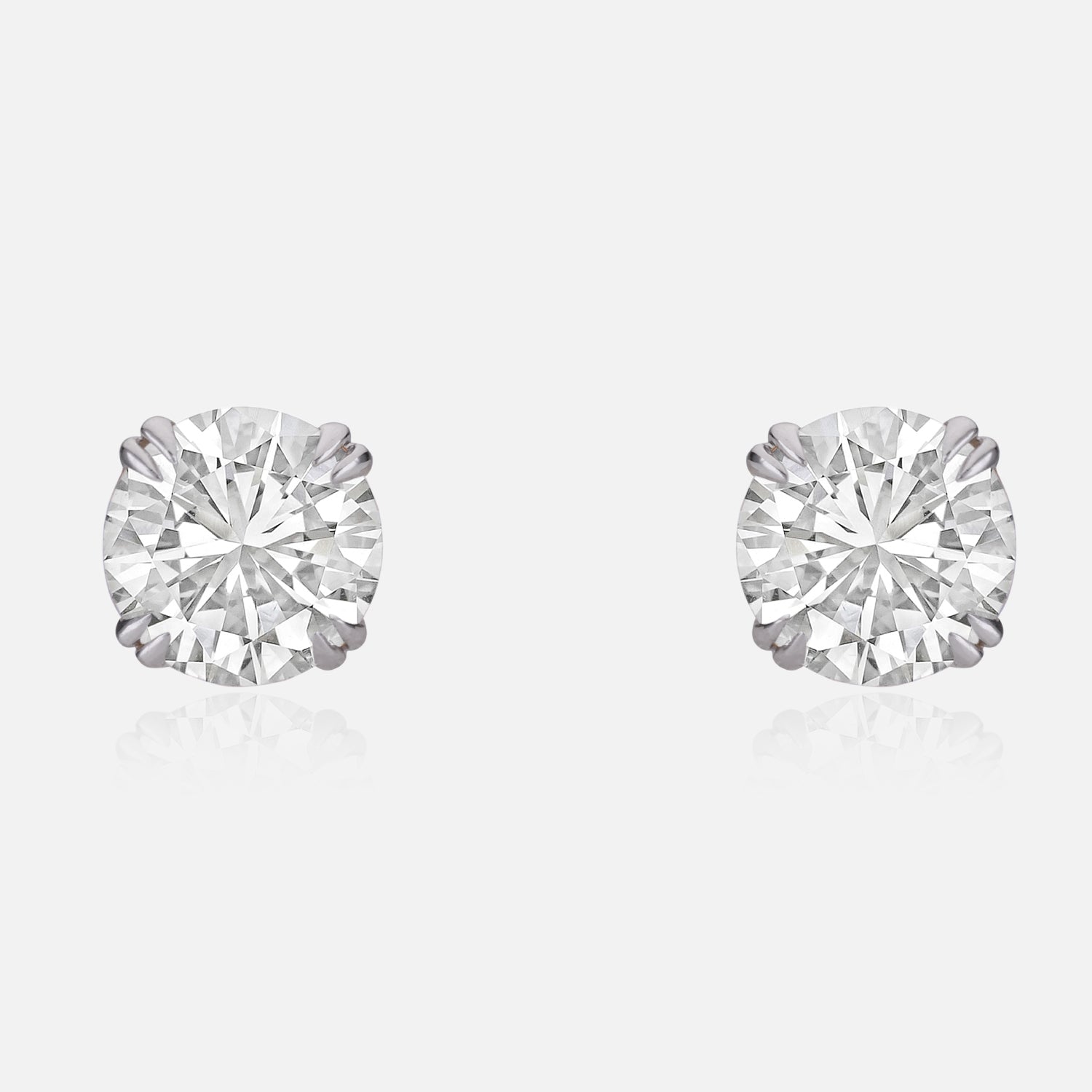 Lab Grown 6.06 Carat Round Brilliant Diamond Stud Earrings in 18 Karat Yellow Gold | SKU : 0005124817