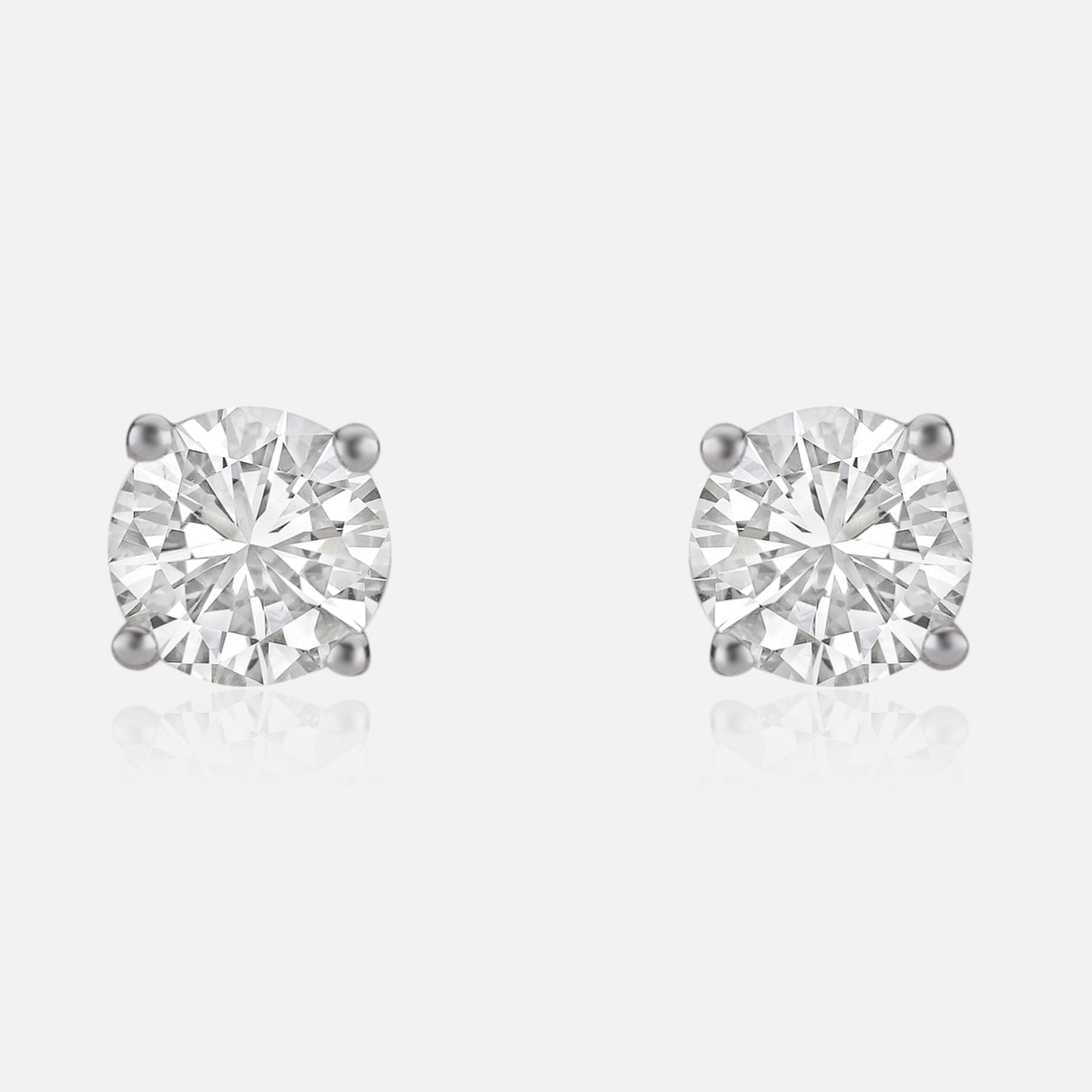 Lab Grown 2.06 Carat Round Brilliant Diamond Stud Earrings in 18 Karat Rose Gold | SKU : 0005124831