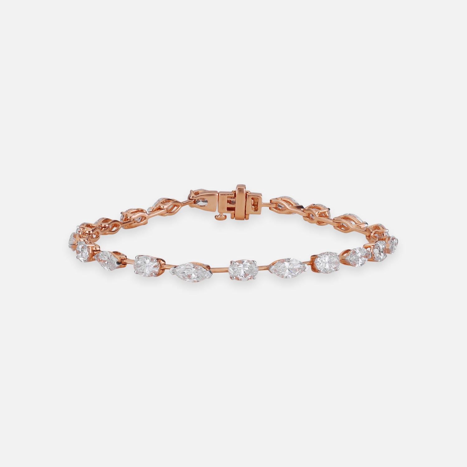 Lab Grown 24.10 Carat Marquise & Oval Diamond Necklace in 18 Karat Rose Gold | SKU : 0005134076