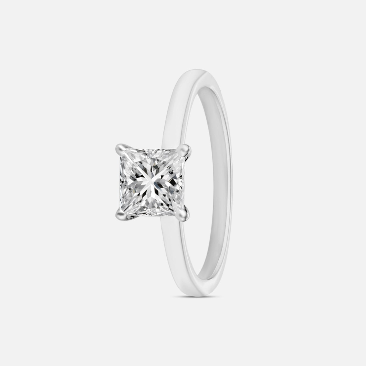 Lab Grown 1.080 Carat Princess Cut Diamond Solitaire Ring in 18 Karat Gold | SKU : 0005135189