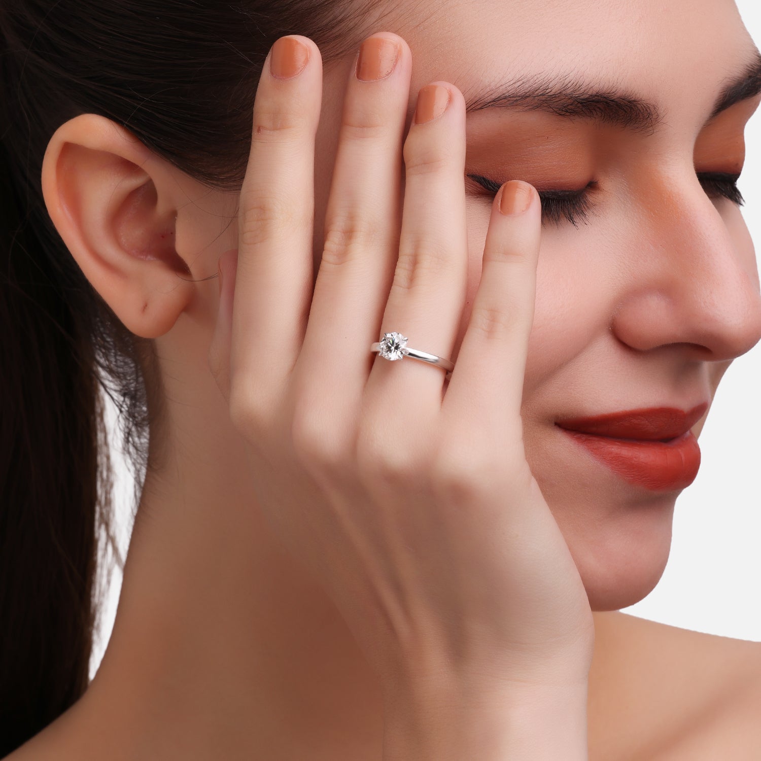 Lab Grown 1.080 Carat Princess Cut Diamond Solitaire Ring in 18 Karat Gold | SKU : 0005135189