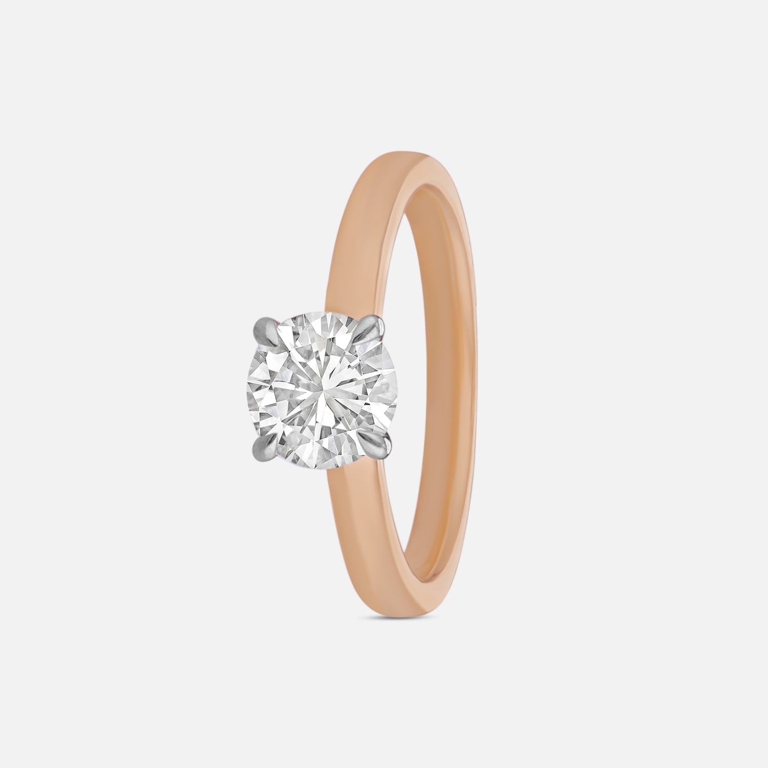 Lab Grown 1.020 Carat Round Cut Diamond Solitaire Ring in 18 Karat Yellow Gold | SKU : 0005136858