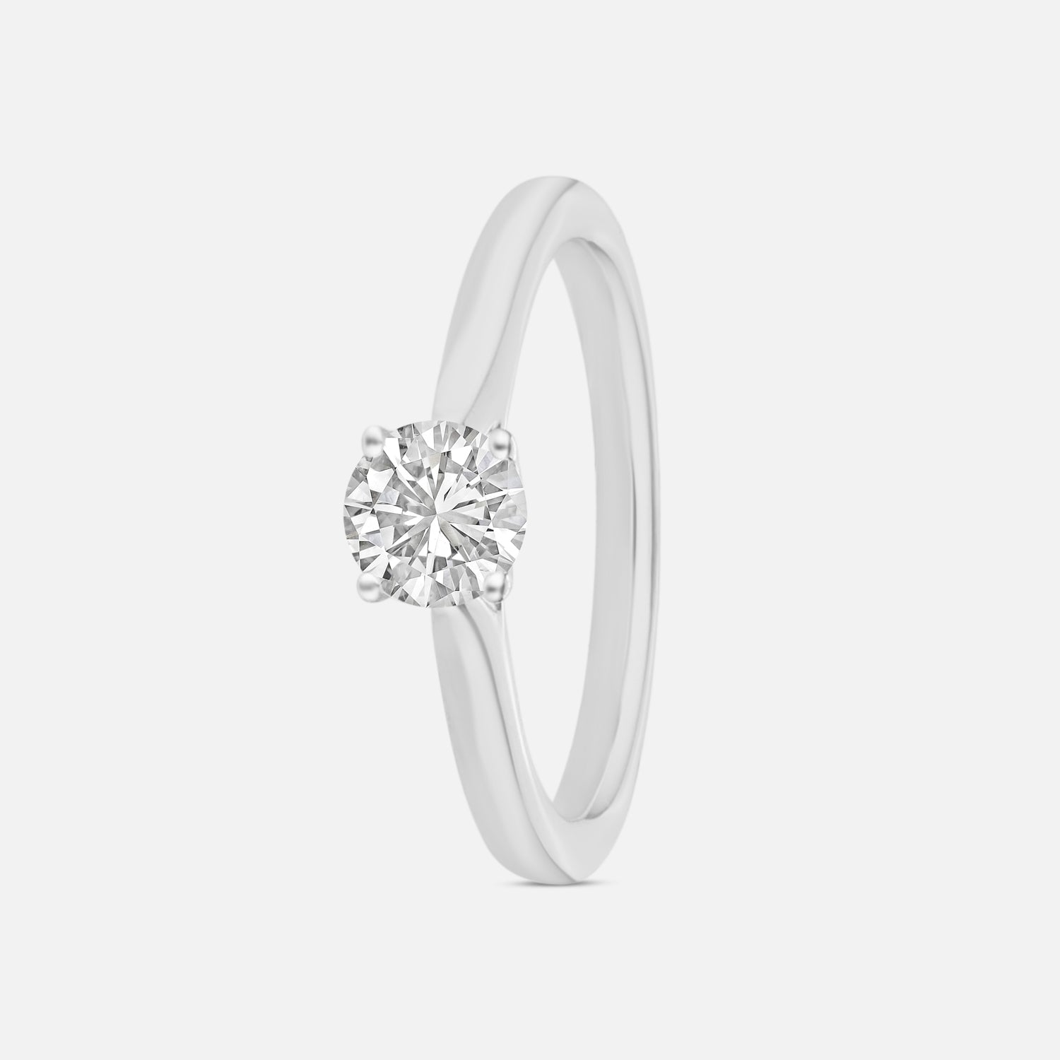 Lab Grown 1.040 Carat Round Cut Diamond Solitaire Ring in 18 Karat White Gold | SKU : 0005136896