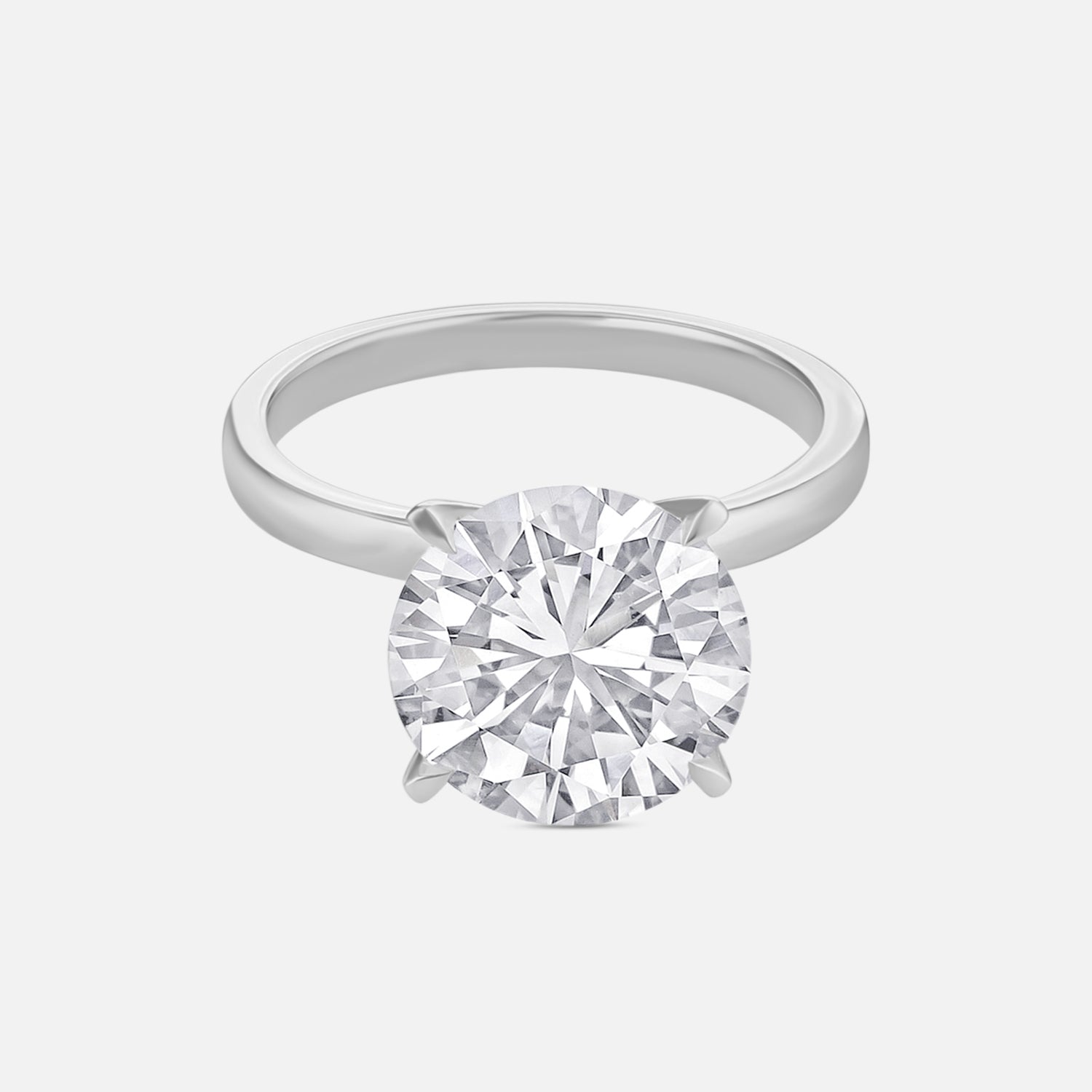 Lab Grown 5.020 Carat Round Brilliant Diamond Solitaire Ring in 18 Karat White Gold | SKU : 0005142750
