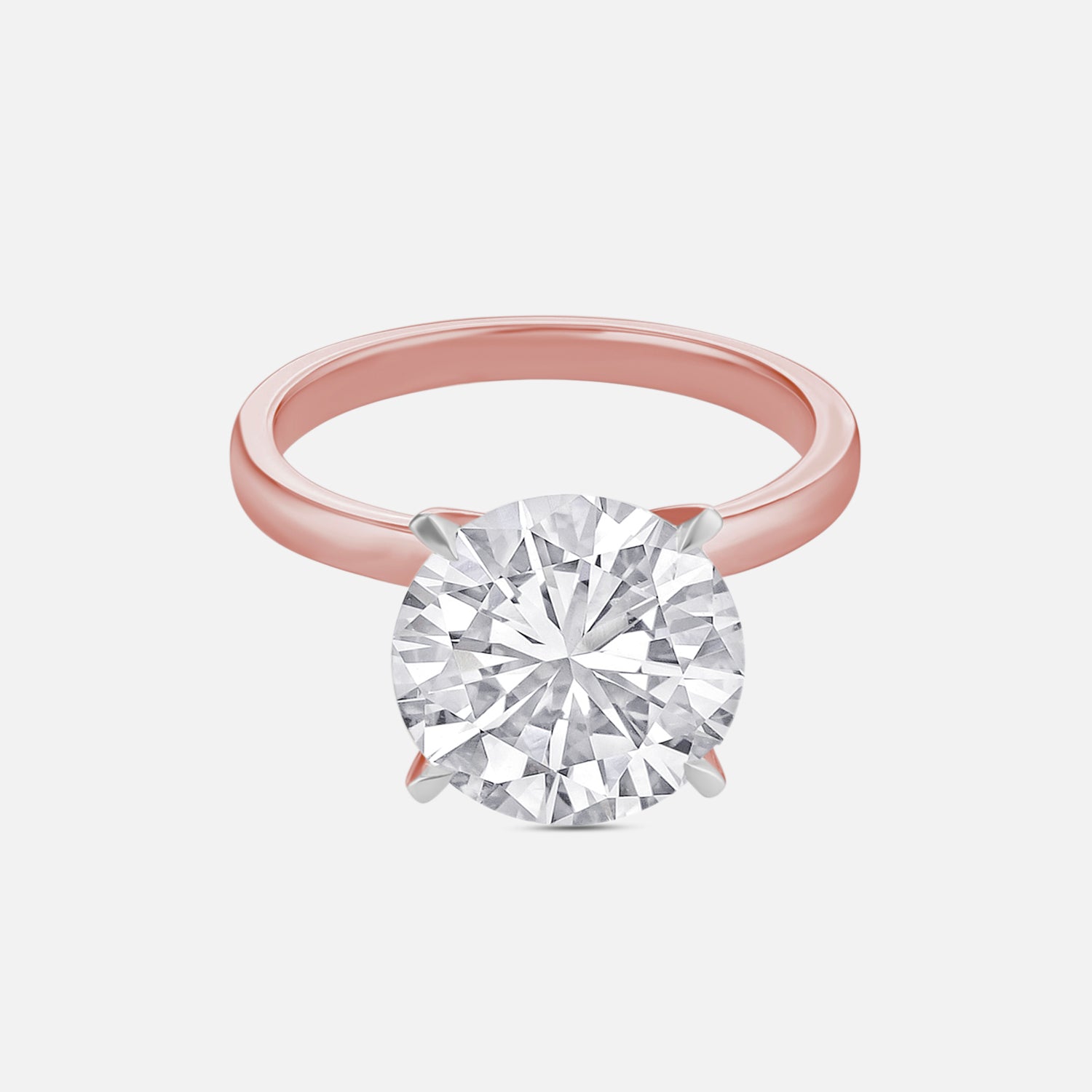 Lab Grown 0.540 Carat Round Brilliant Diamond Solitaire Ring in 18 Karat Rose Gold | SKU : 0005142774