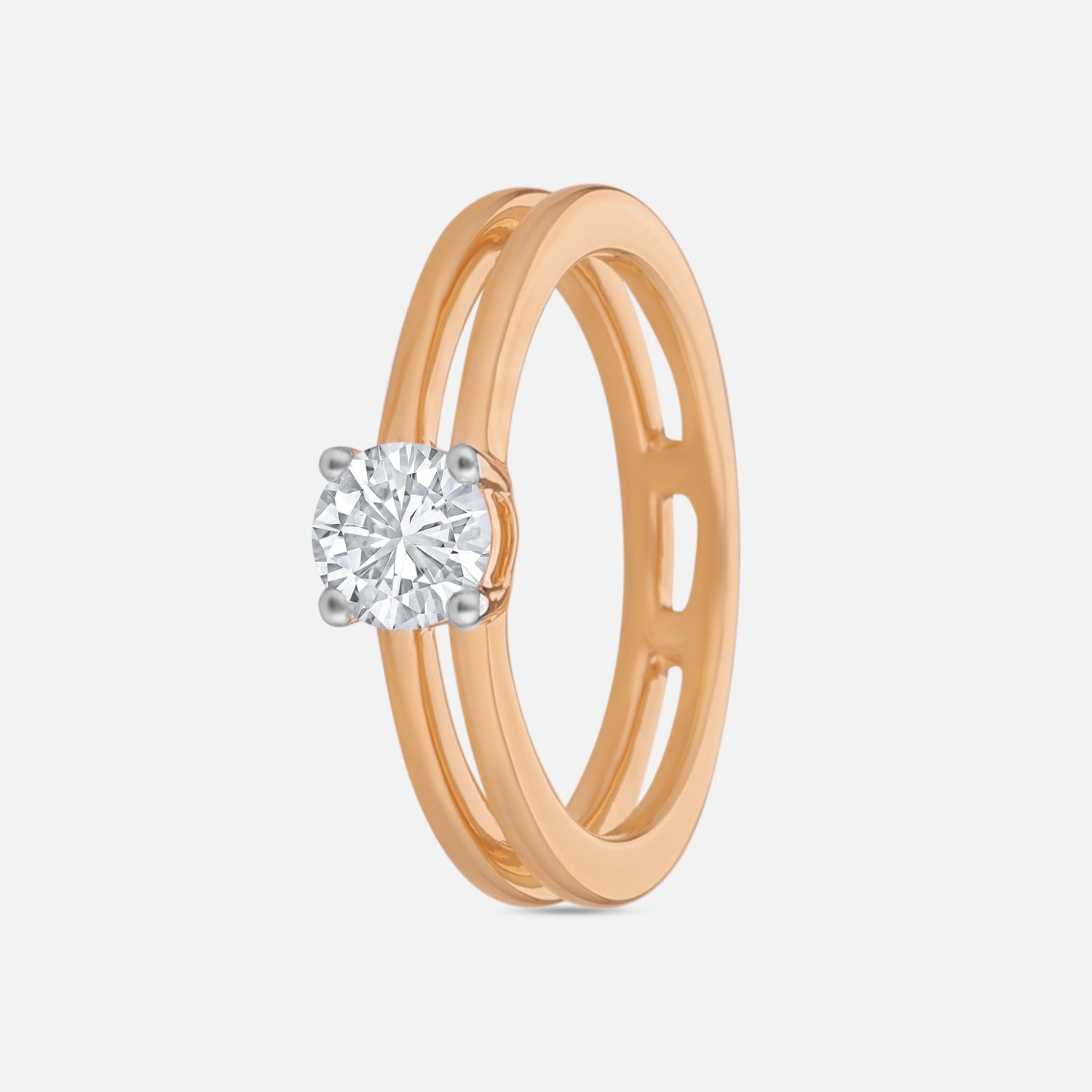 Lab Grown 0.520 Carat Round Diamond Open Band Ring in 18 Karat Yellow Gold | SKU : 0005145836