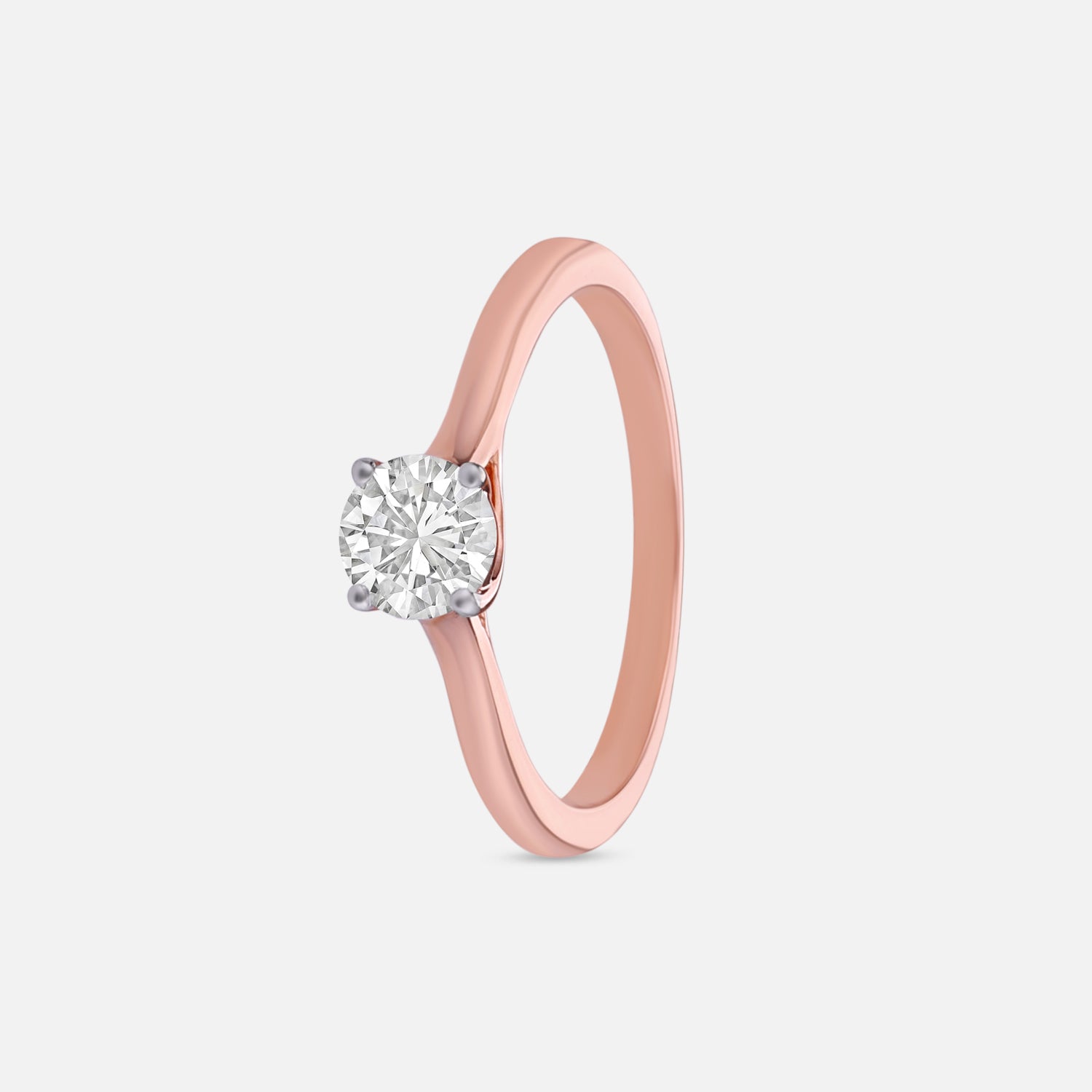 Lab Grown 0.540 Carat Round Brilliant Diamond Solitaire Ring in 18 Karat Rose Gold | SKU : 0005145843