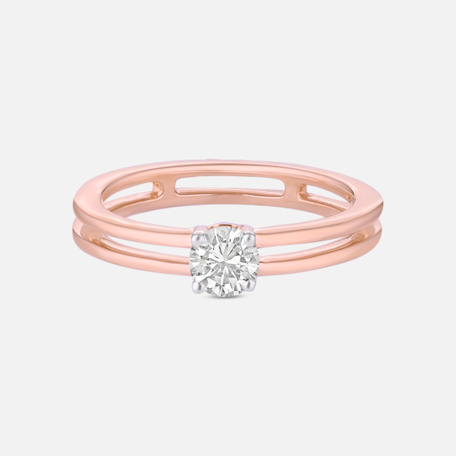 Lab Grown 0.310 Carat Round Brilliant Diamond Solitaire Ring in 18 Karat Rose Gold | SKU : 0005145850